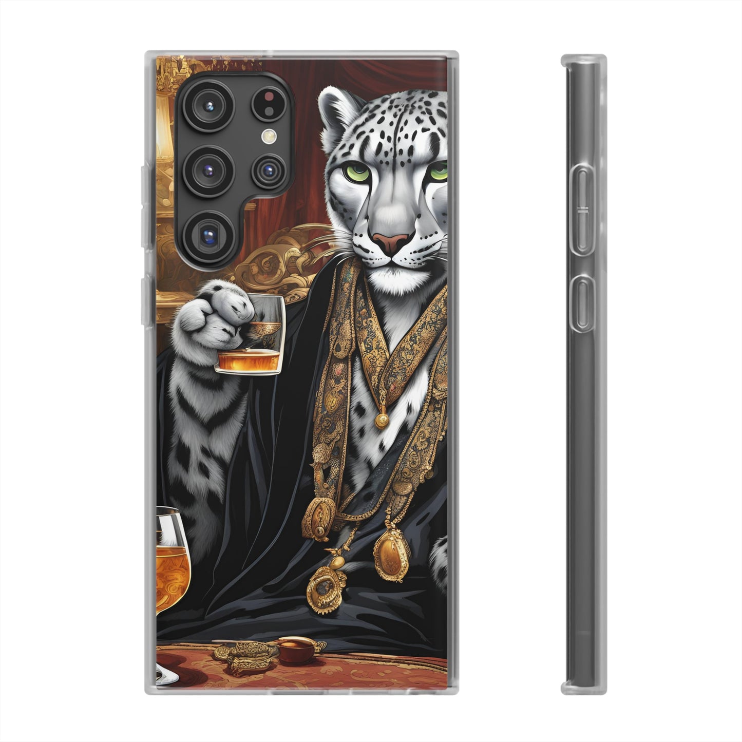 Flexi Whimsical Leopard case for iPhone 15,14,13,12,11,X, Samsung Galaxy , Phone Cover, Cat Lover Gift, Gift for Him.