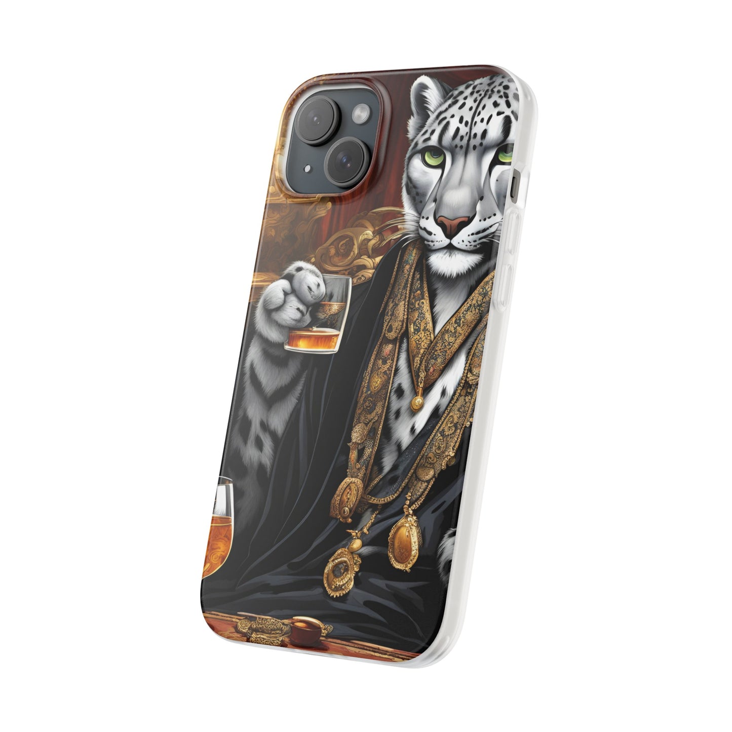 Flexi Whimsical Leopard case for iPhone 15,14,13,12,11,X, Samsung Galaxy , Phone Cover, Cat Lover Gift, Gift for Him.