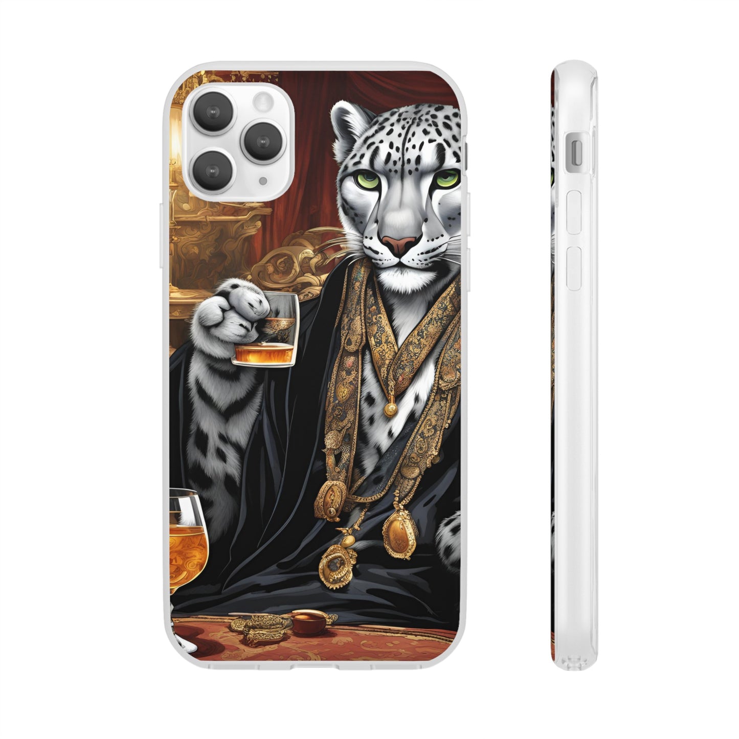 Flexi Whimsical Leopard case for iPhone 15,14,13,12,11,X, Samsung Galaxy , Phone Cover, Cat Lover Gift, Gift for Him.
