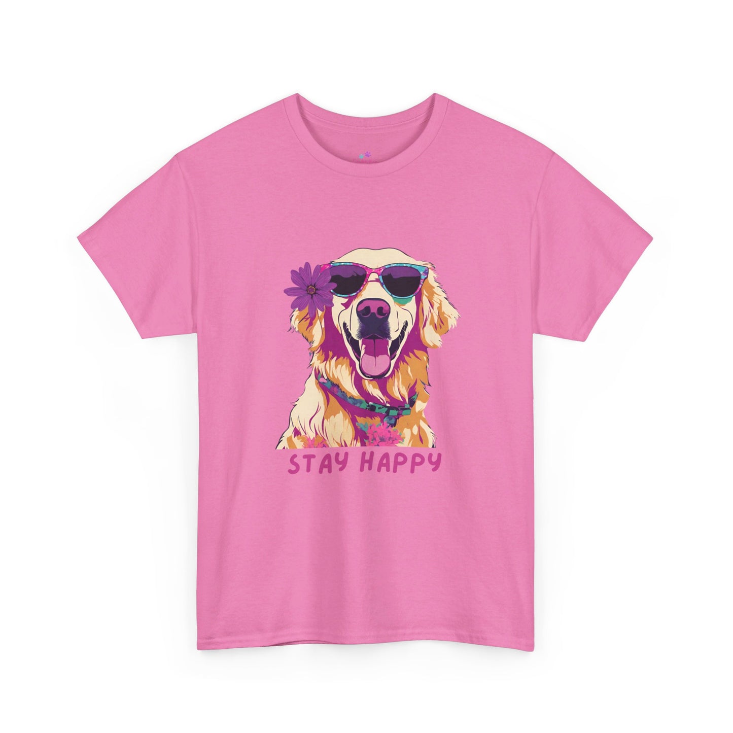 Golden Lab Unisex Cute Stay Happy Jersey Short Sleeve Tee