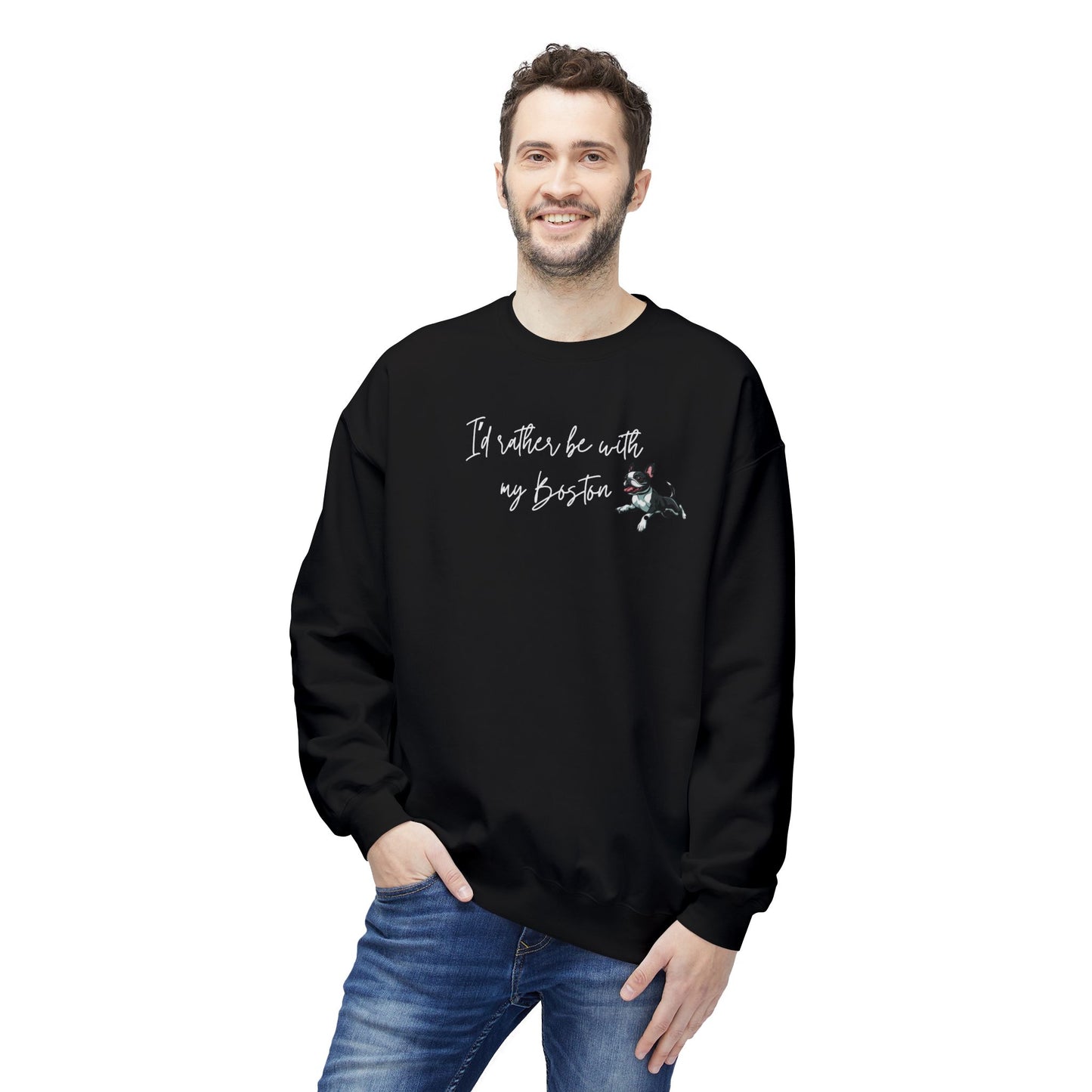 I'd rather be with my Boston Black Sweatshirt