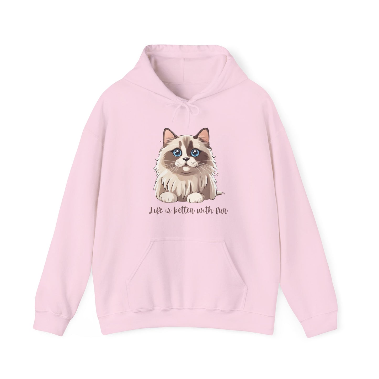 Ragdoll Cat Hoodie Life is Better With Fur Heavy Blend™ Hooded Sweatshirt, Cat Hoodie, Cat Lover Hoodie