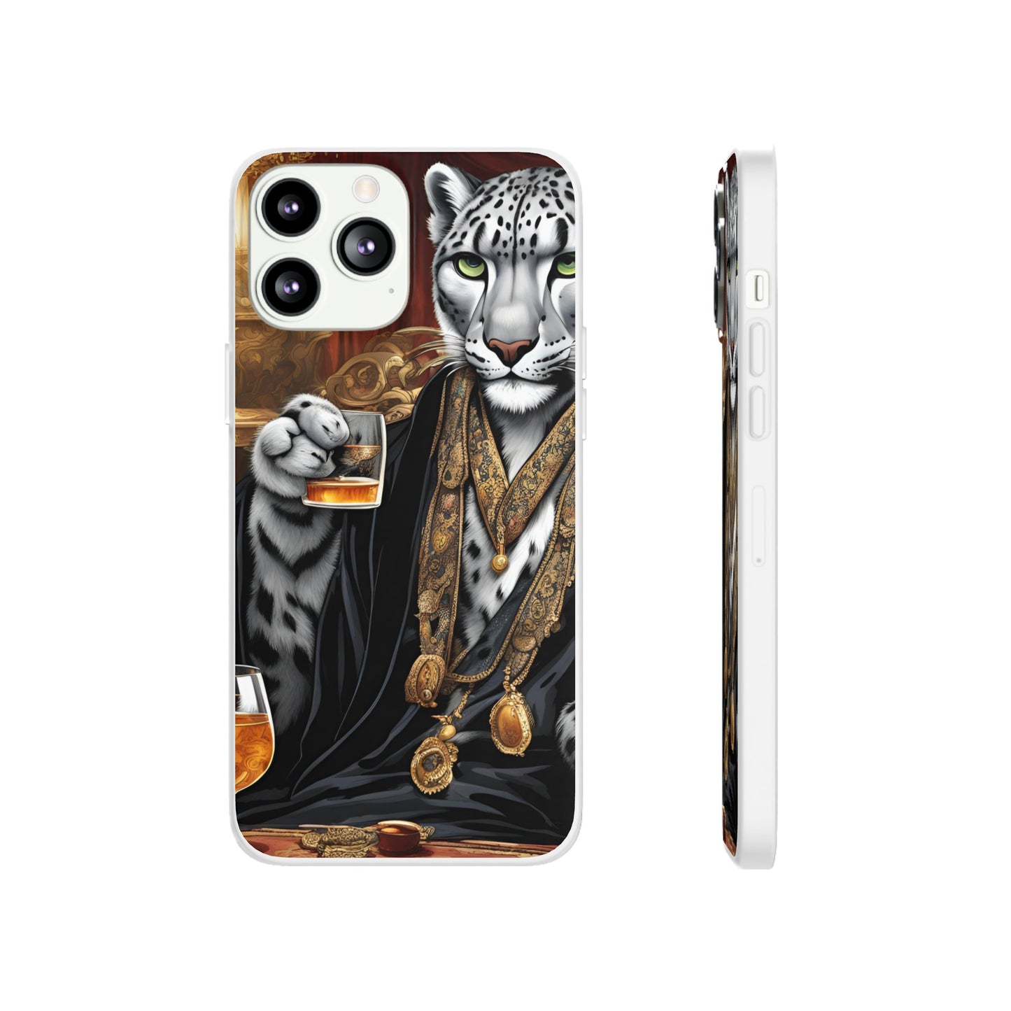 Flexi Whimsical Leopard case for iPhone 15,14,13,12,11,X, Samsung Galaxy , Phone Cover, Cat Lover Gift, Gift for Him.