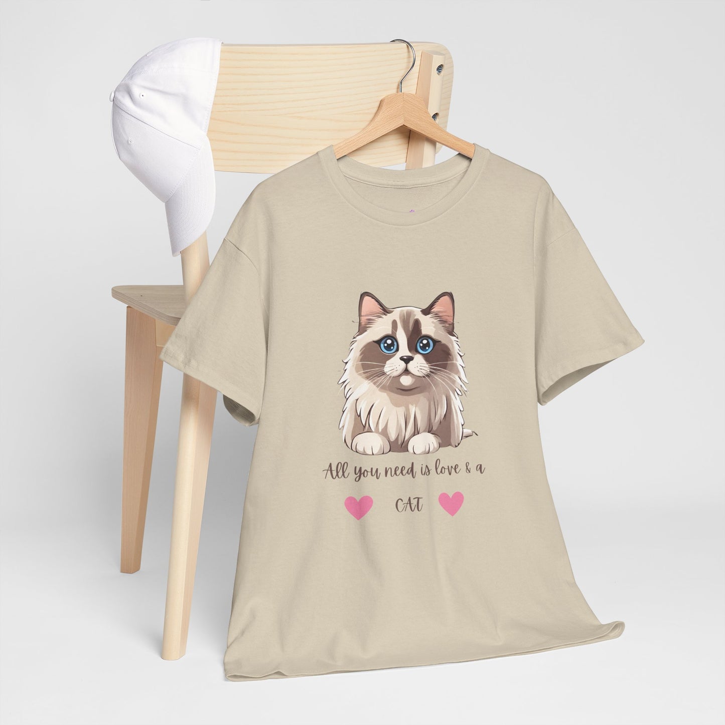 Cute Cat T-Shirt All You Need is Love & a Cat Unisex Jersey Short Sleeve Tee