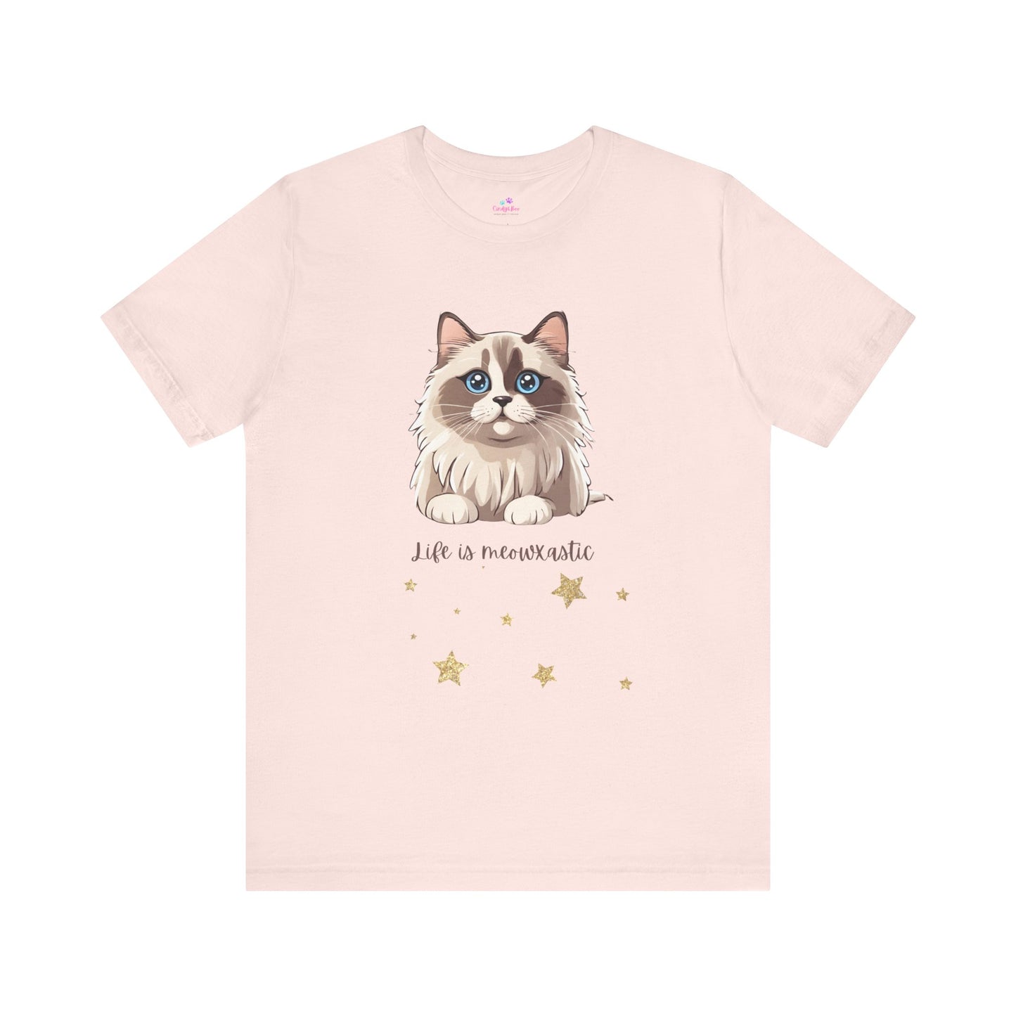 Cat T Shirt Life is Meowtastic Unisex Short Sleeve, Cat T Shirt Women, Cat T Shirt for Girls, Cat Lover T Shirt