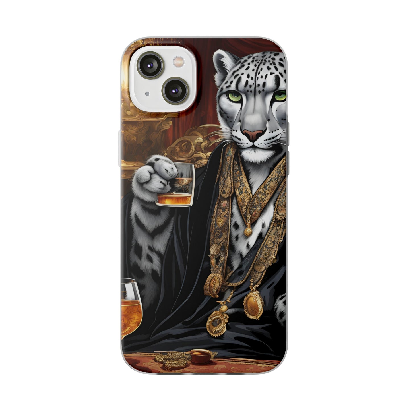 Flexi Whimsical Leopard case for iPhone 15,14,13,12,11,X, Samsung Galaxy , Phone Cover, Cat Lover Gift, Gift for Him.