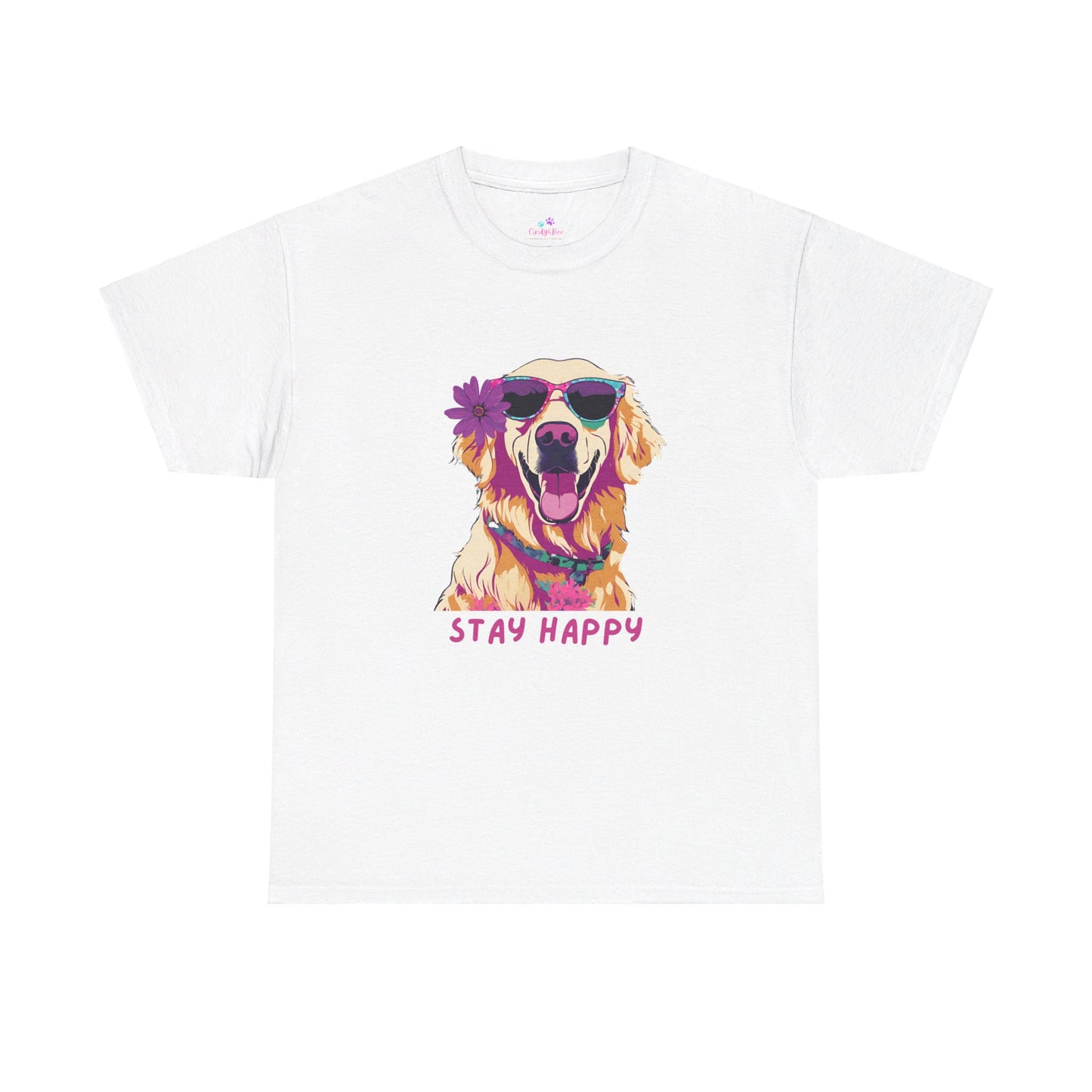 Golden Lab Unisex Cute Stay Happy Jersey Short Sleeve Tee