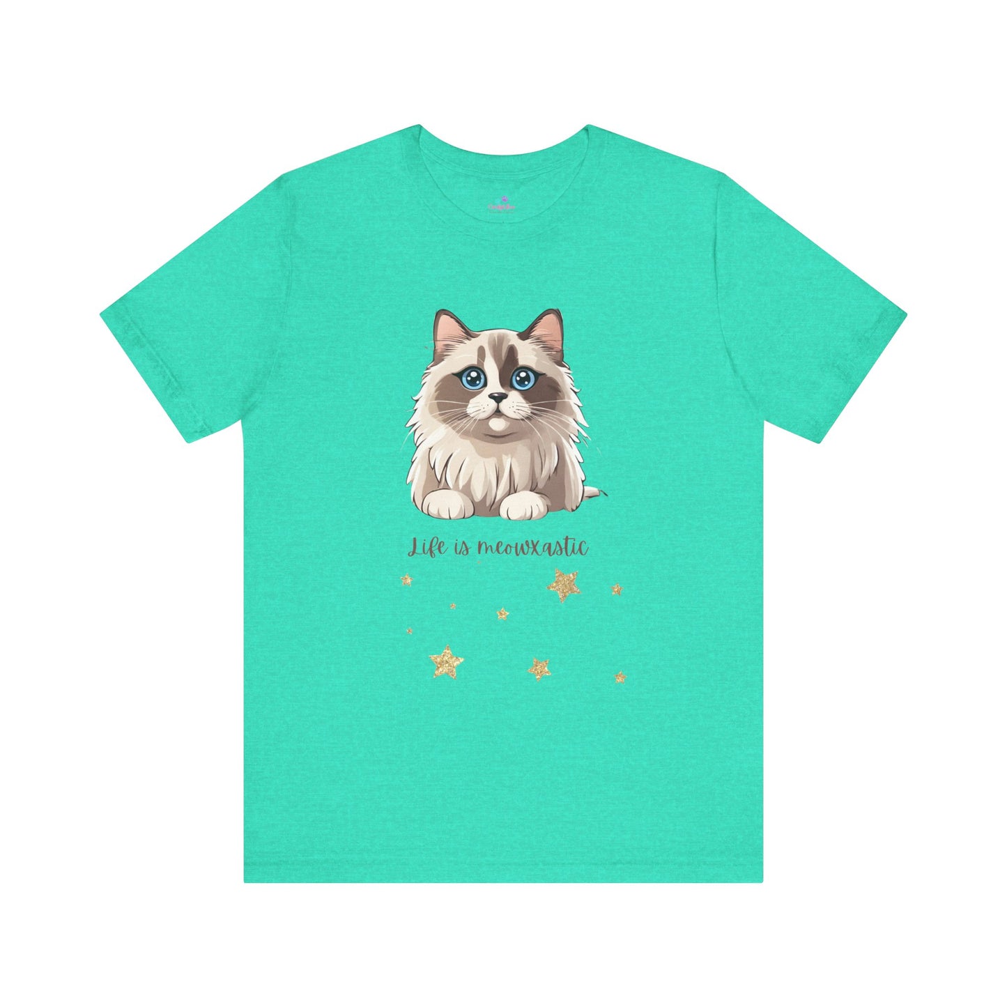 Cat T Shirt Life is Meowtastic Unisex Short Sleeve, Cat T Shirt Women, Cat T Shirt for Girls, Cat Lover T Shirt