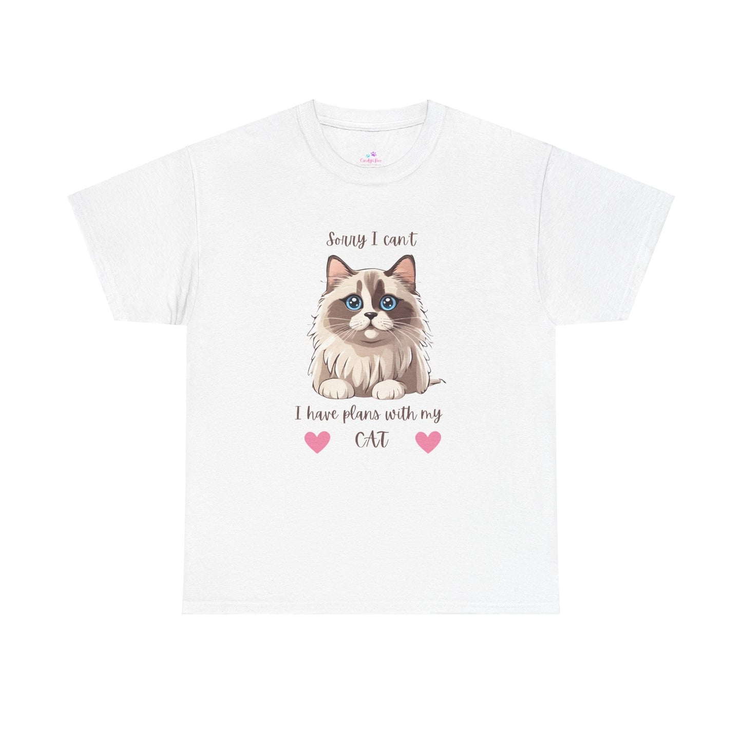 Cat T-Shirt Sorry I Can't I Have Plans With My Cat Cute Unisex Jersey Short Sleeve Tee