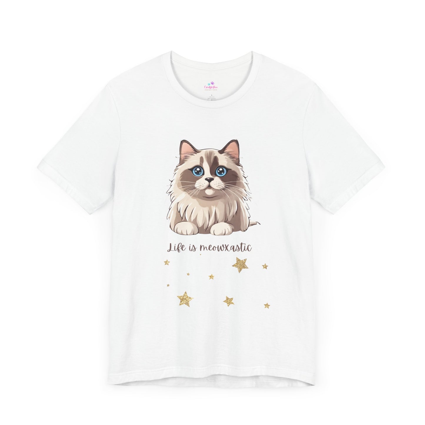 Cat T Shirt Life is Meowtastic Unisex Short Sleeve, Cat T Shirt Women, Cat T Shirt for Girls, Cat Lover T Shirt