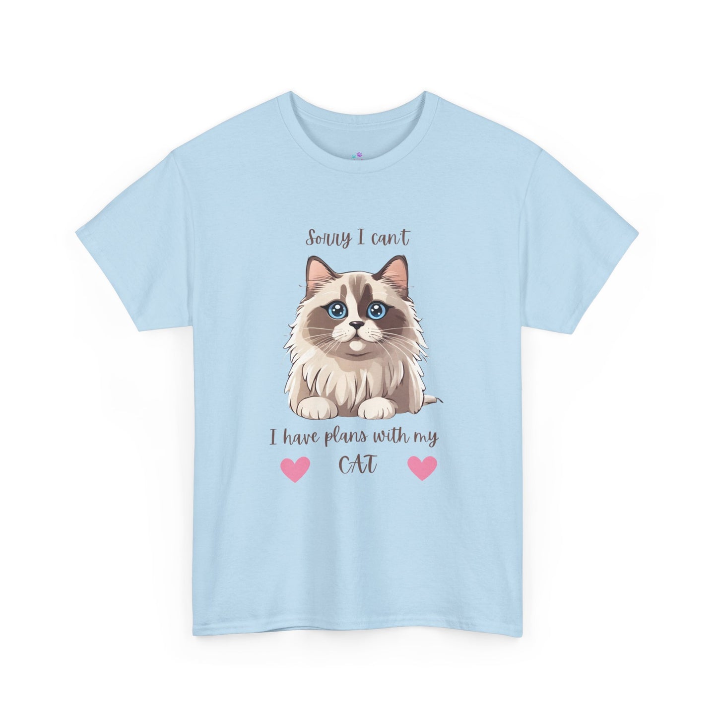 Cat T-Shirt Sorry I Can't I Have Plans With My Cat Cute Unisex Jersey Short Sleeve Tee