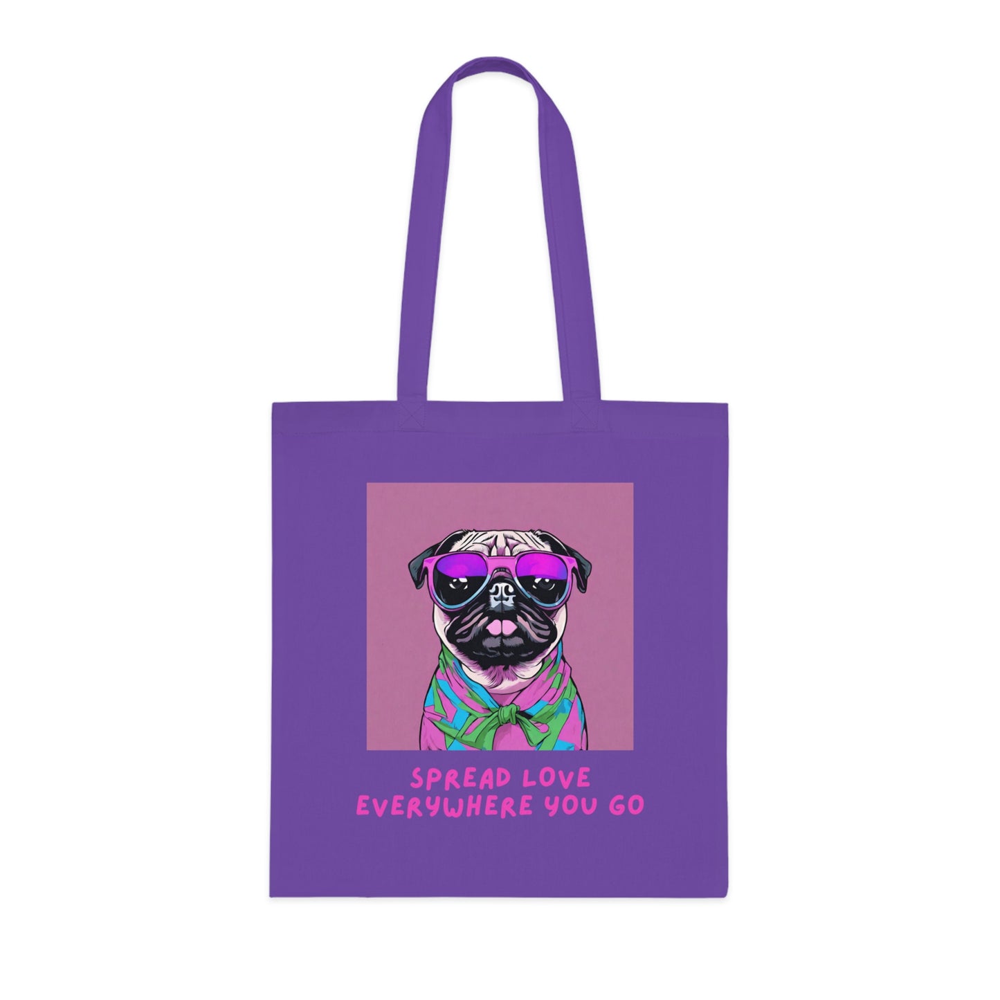 Cotton Tote Cute Pug Spread Lover Wherever You Go