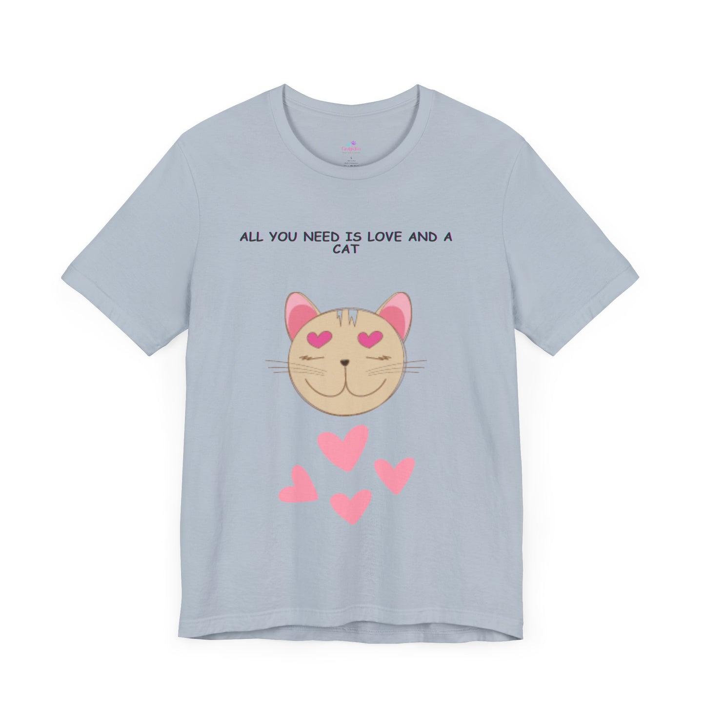 Kids Cat T-Shirt All You Need is Love & a Cat Unisex Jersey Short Sleeve