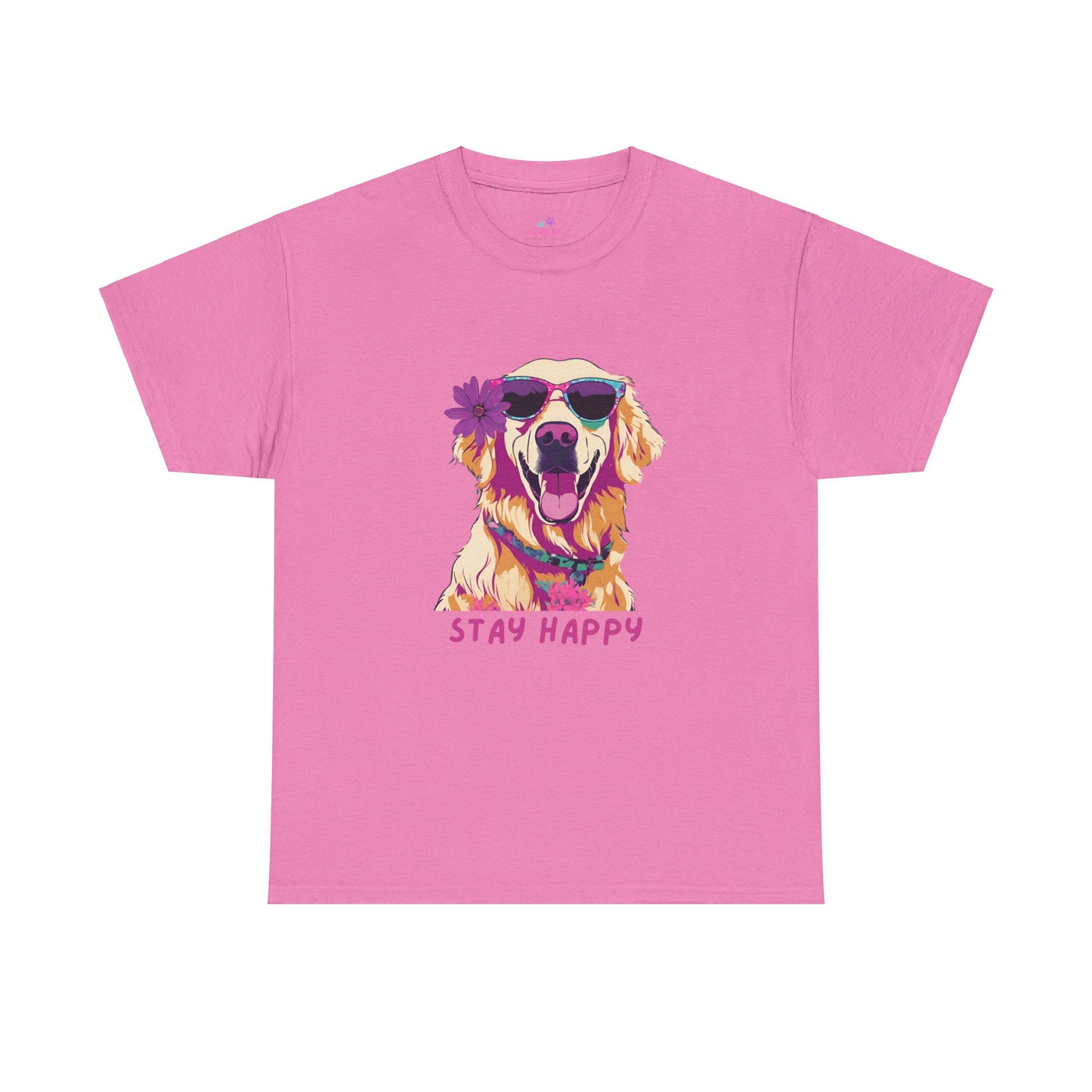 Golden Lab Unisex Cute Stay Happy Jersey Short Sleeve Tee