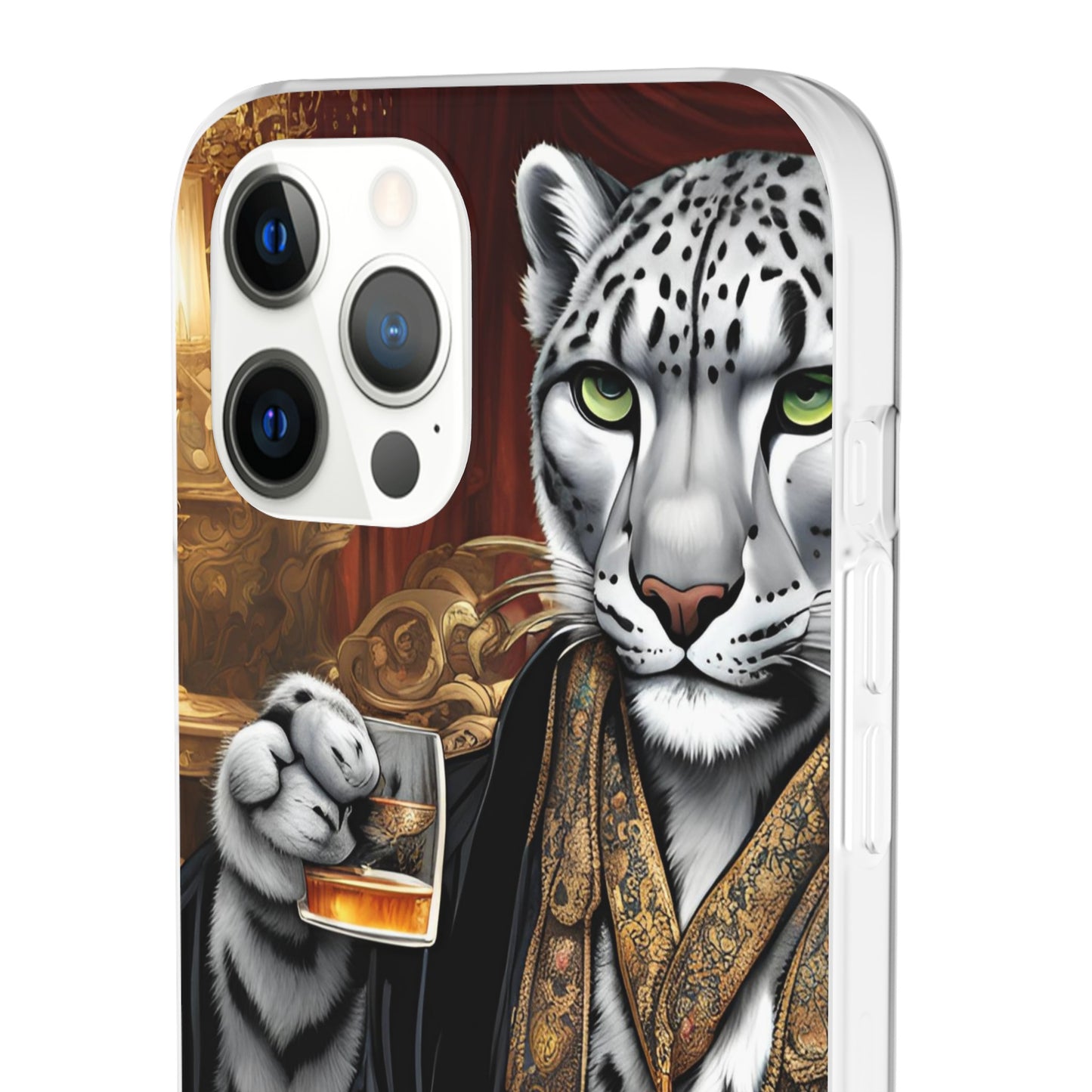 Flexi Whimsical Leopard case for iPhone 15,14,13,12,11,X, Samsung Galaxy , Phone Cover, Cat Lover Gift, Gift for Him.