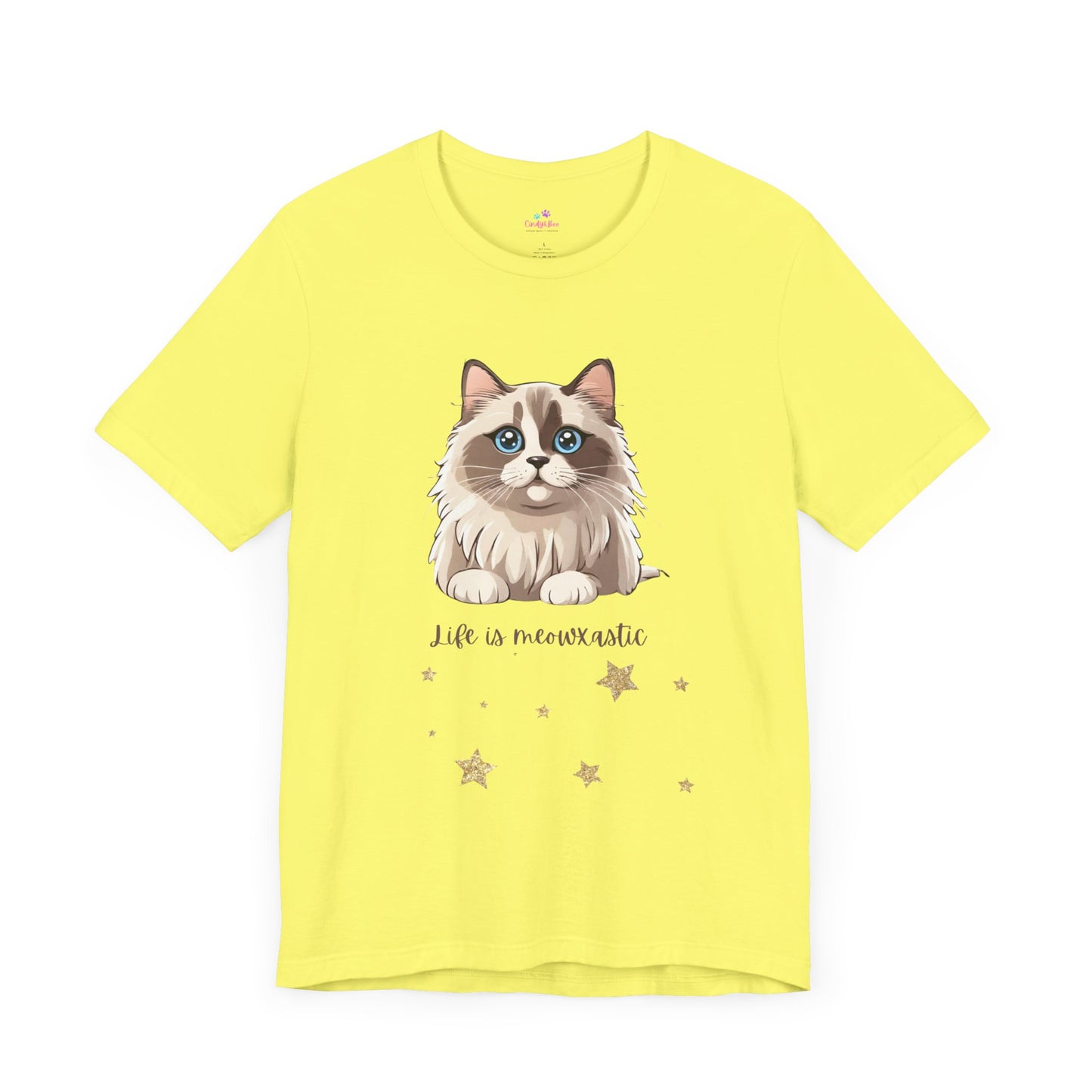 Cat T Shirt Life is Meowtastic Unisex Short Sleeve, Cat T Shirt Women, Cat T Shirt for Girls, Cat Lover T Shirt