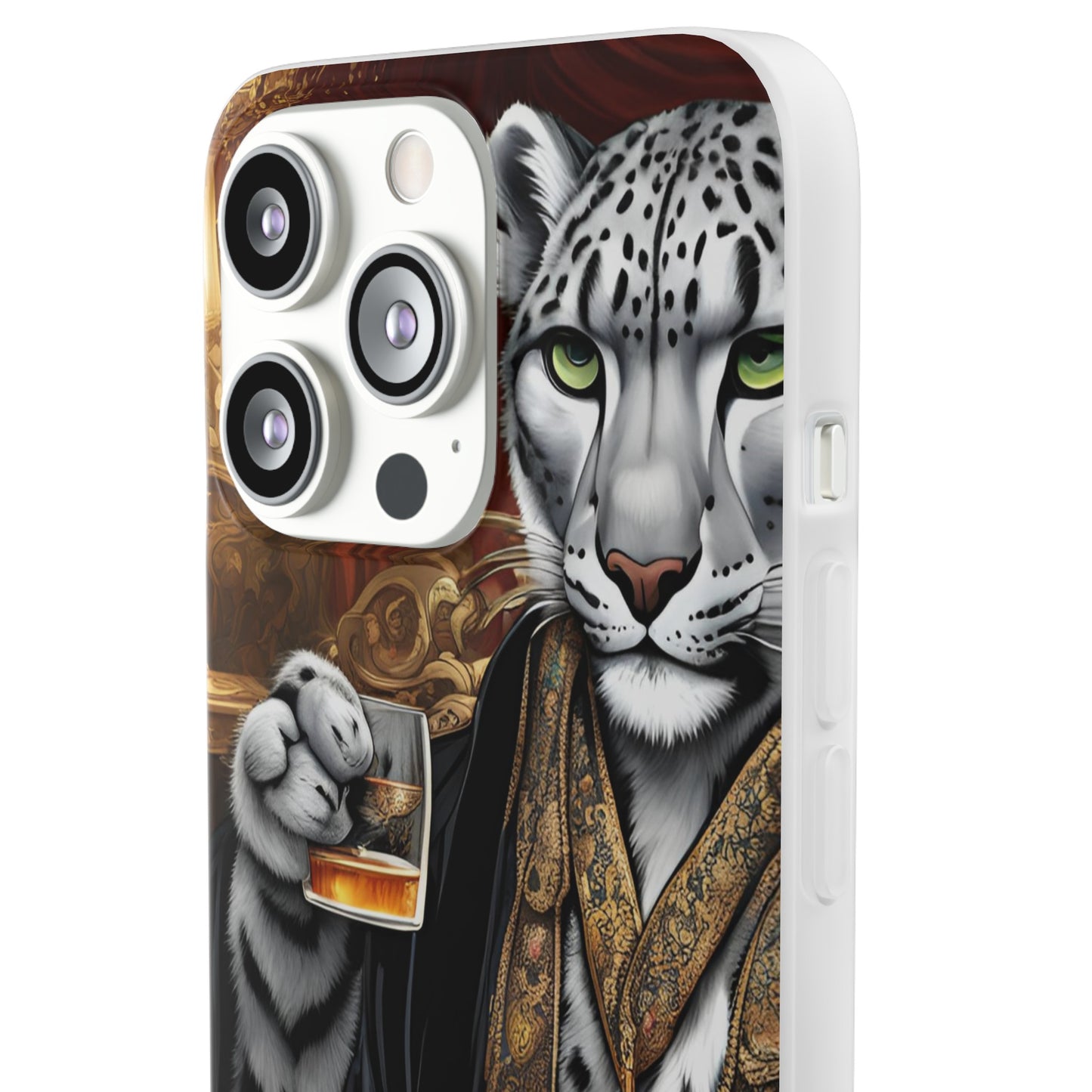 Flexi Whimsical Leopard case for iPhone 15,14,13,12,11,X, Samsung Galaxy , Phone Cover, Cat Lover Gift, Gift for Him.