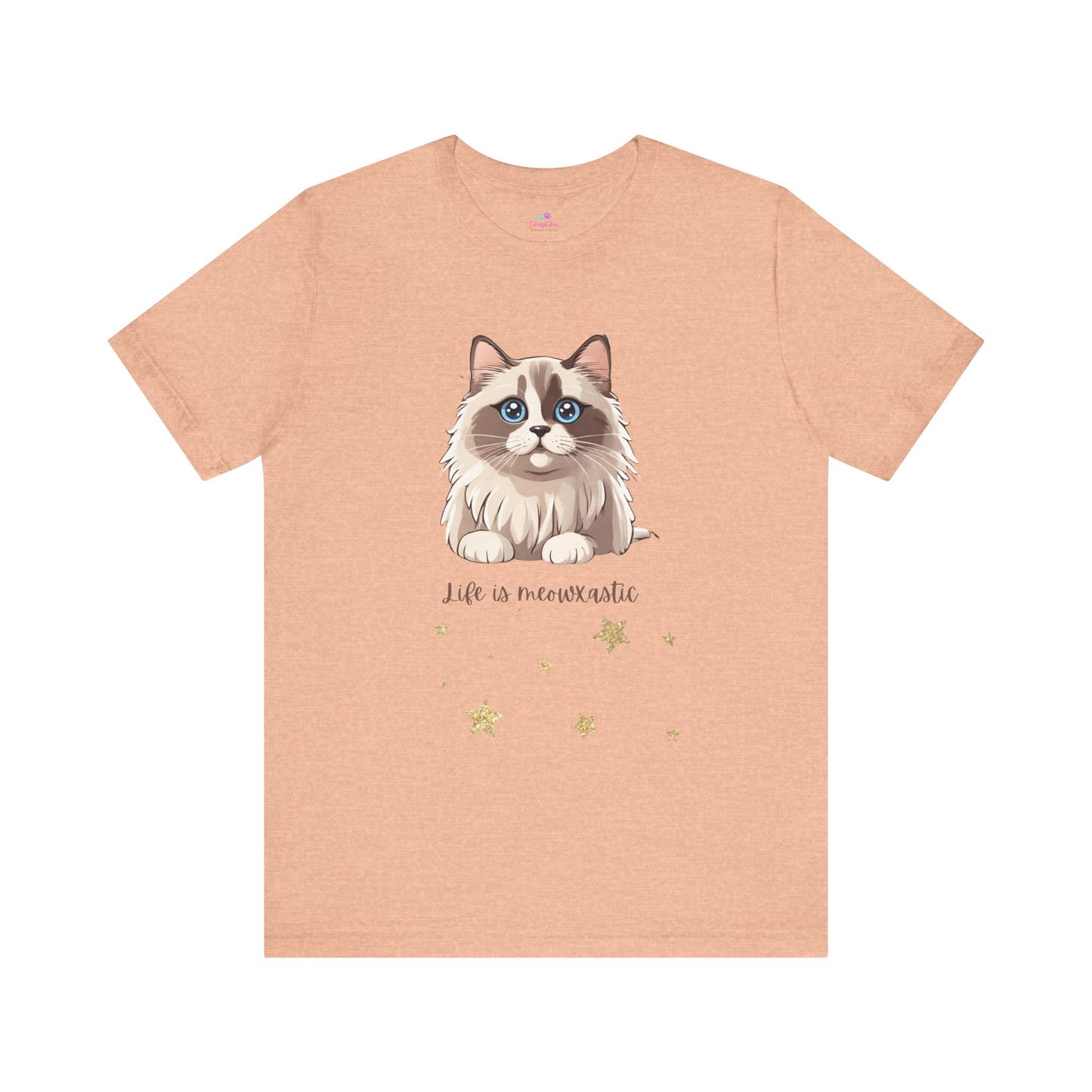 Cat T Shirt Life is Meowtastic Unisex Short Sleeve, Cat T Shirt Women, Cat T Shirt for Girls, Cat Lover T Shirt