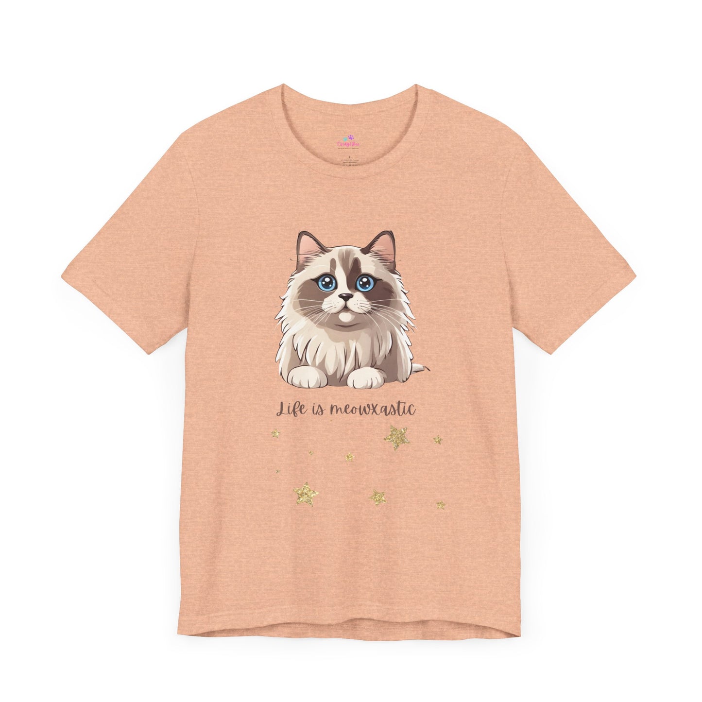 Cat T Shirt Life is Meowtastic Unisex Short Sleeve, Cat T Shirt Women, Cat T Shirt for Girls, Cat Lover T Shirt