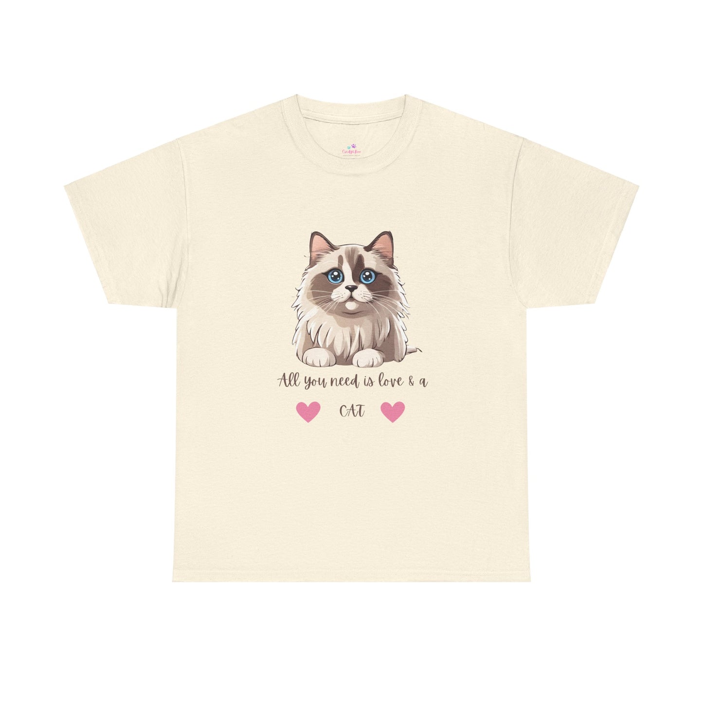 Cute Cat T-Shirt All You Need is Love & a Cat Unisex Jersey Short Sleeve Tee