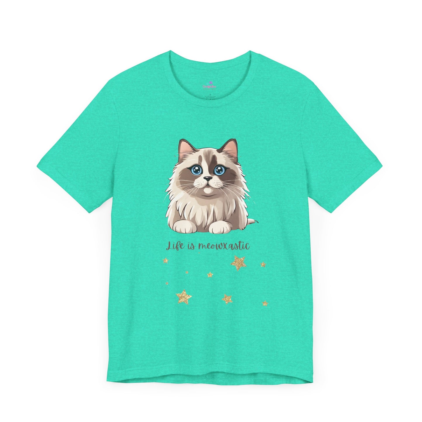 Cat T Shirt Life is Meowtastic Unisex Short Sleeve, Cat T Shirt Women, Cat T Shirt for Girls, Cat Lover T Shirt