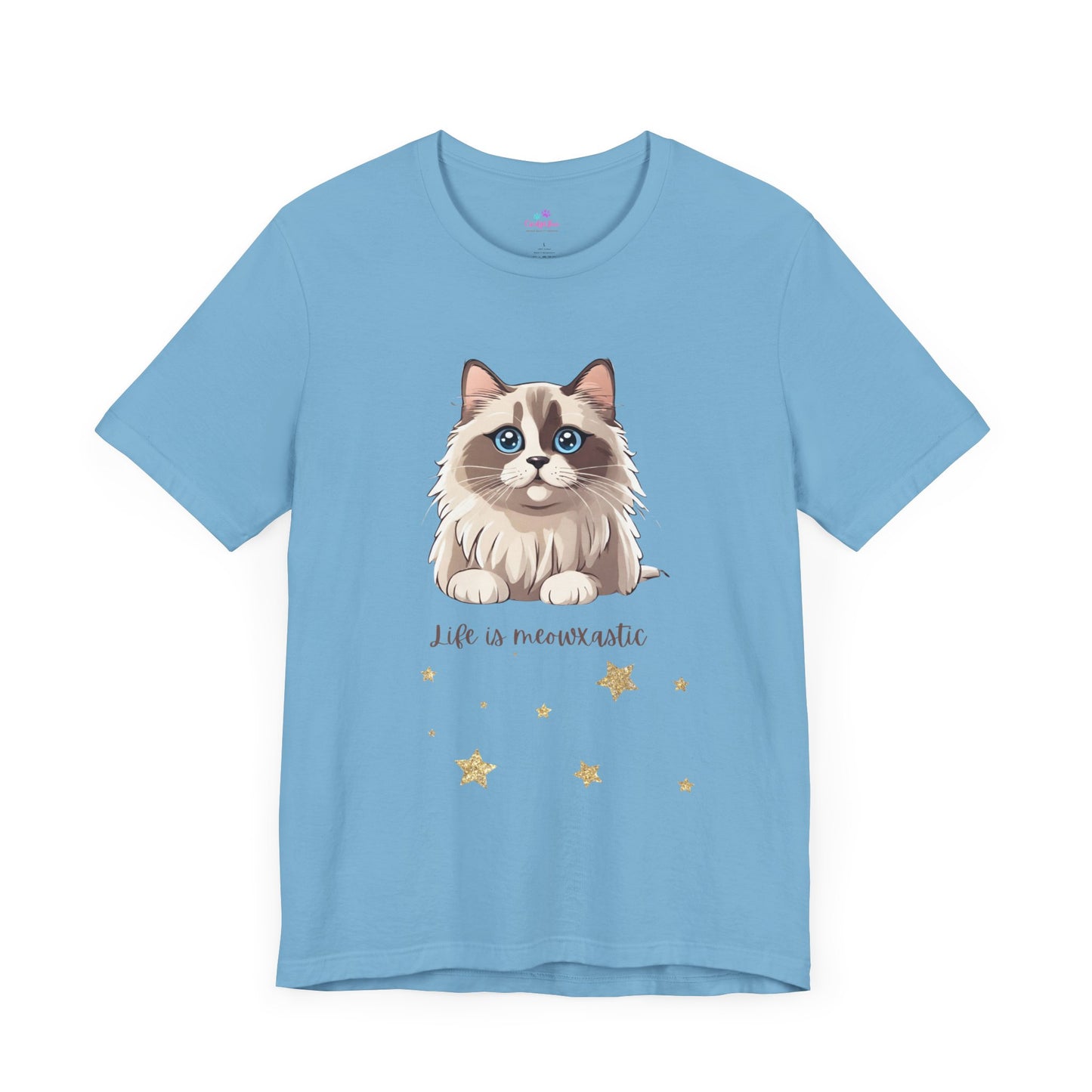 Cat T Shirt Life is Meowtastic Unisex Short Sleeve, Cat T Shirt Women, Cat T Shirt for Girls, Cat Lover T Shirt