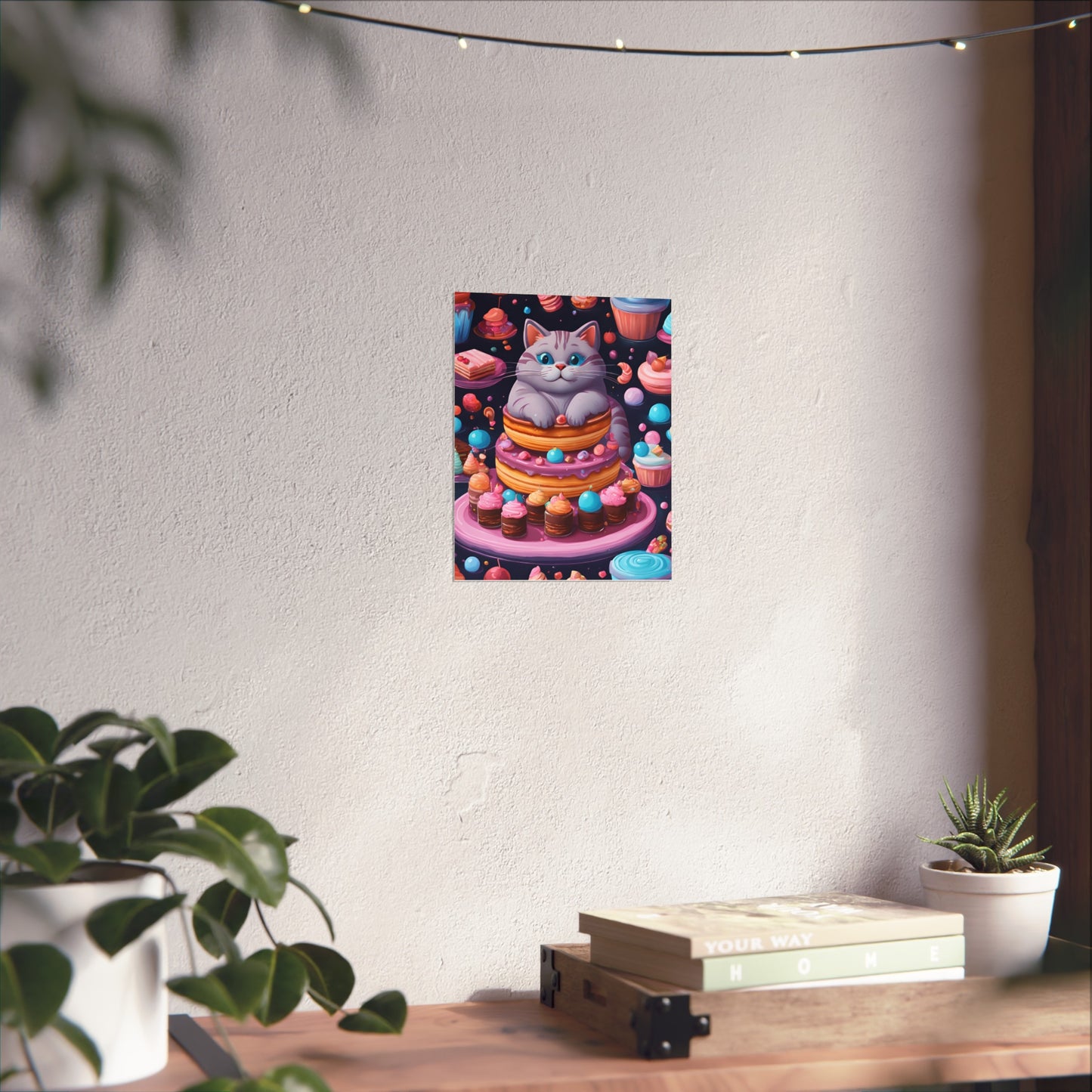 Poster - Tabby Cat sweetscape - Cat Lover Wall Art, Cat Lover Decor, Cute Kitten Print