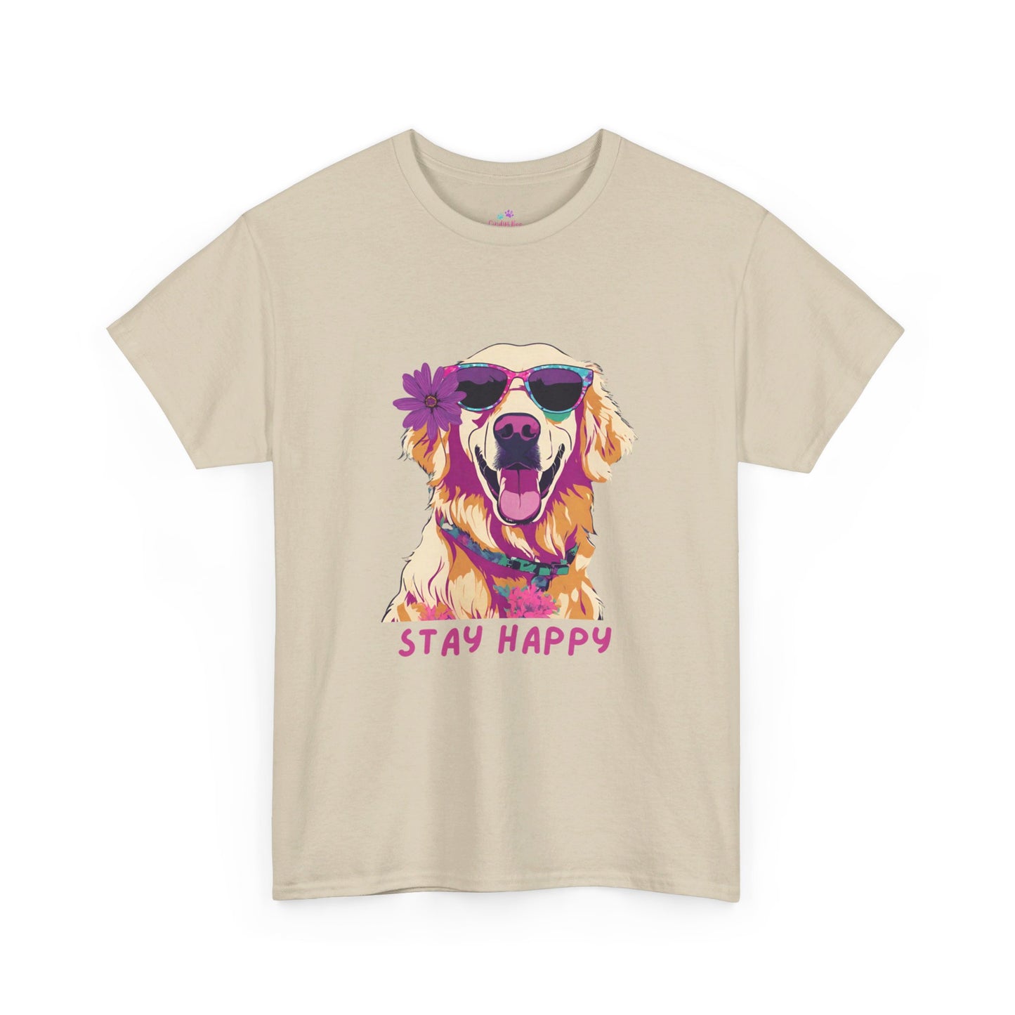 Golden Lab Unisex Cute Stay Happy Jersey Short Sleeve Tee