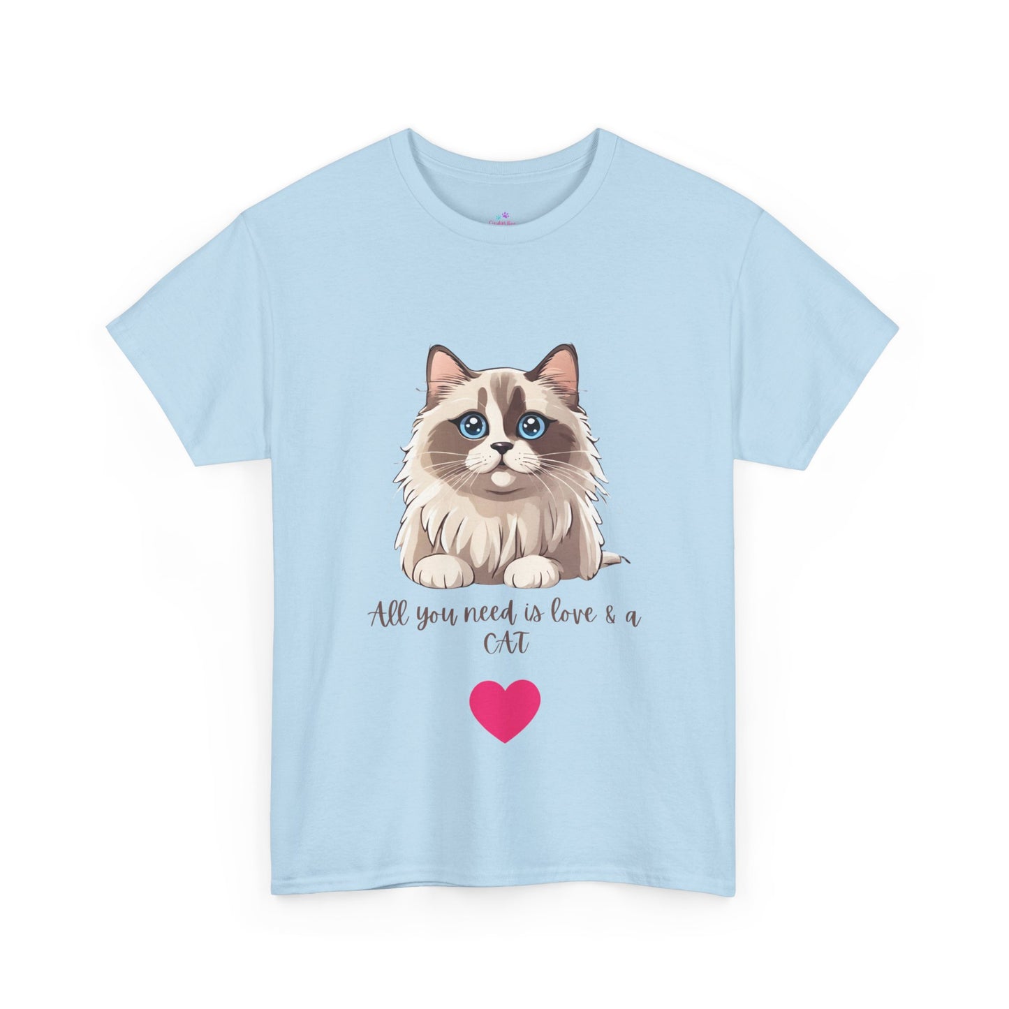 Cat T-Shirt All You Need is Love and a Cat Ragdoll Unisex Jersey Short Sleeve Tee Cat Funny Cat Love Kitten Kids Tee Animal Lover Gift