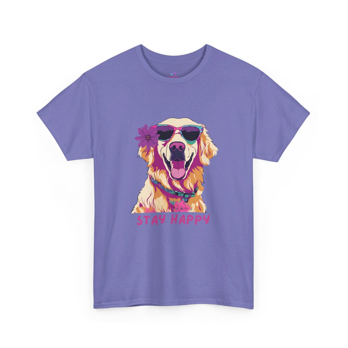 Golden Lab Unisex Cute Stay Happy Jersey Short Sleeve Tee