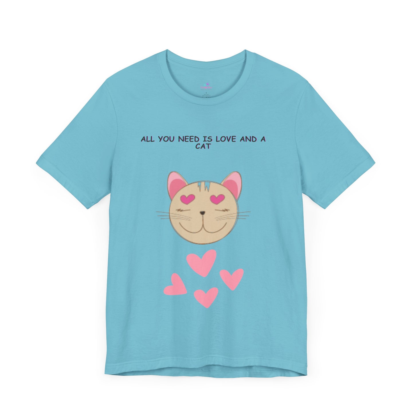 Kids Cat T-Shirt All You Need is Love & a Cat Unisex Jersey Short Sleeve