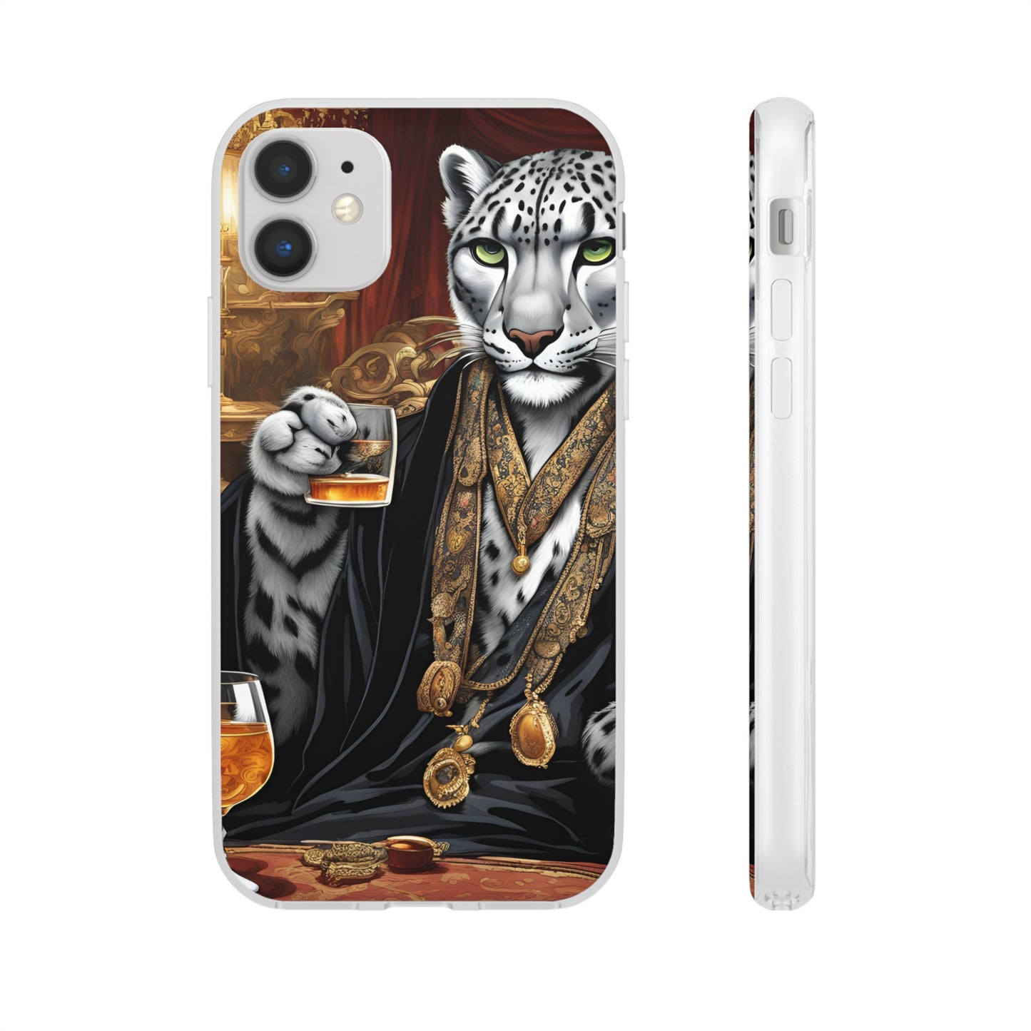 Flexi Whimsical Leopard case for iPhone 15,14,13,12,11,X, Samsung Galaxy , Phone Cover, Cat Lover Gift, Gift for Him.