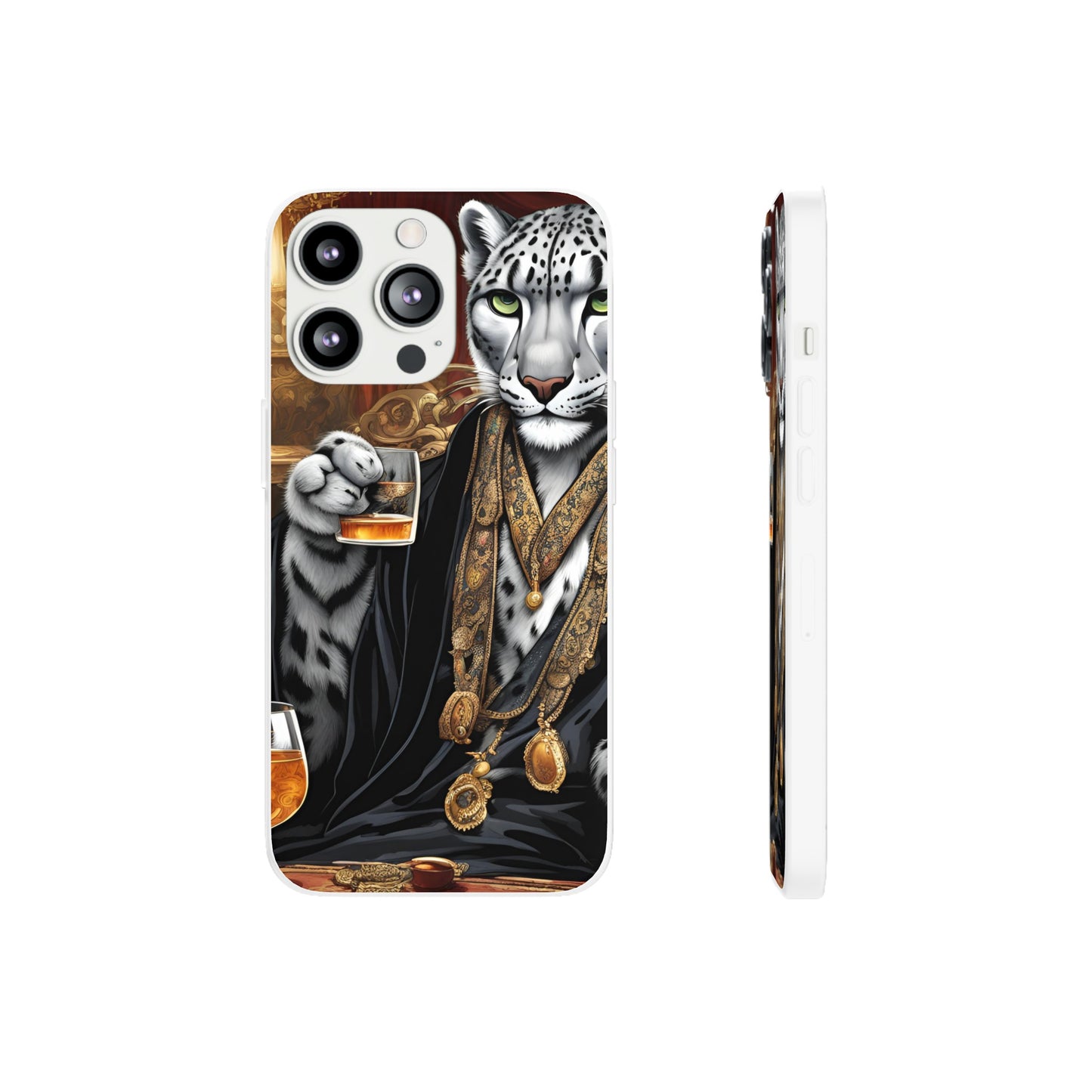 Flexi Whimsical Leopard case for iPhone 15,14,13,12,11,X, Samsung Galaxy , Phone Cover, Cat Lover Gift, Gift for Him.