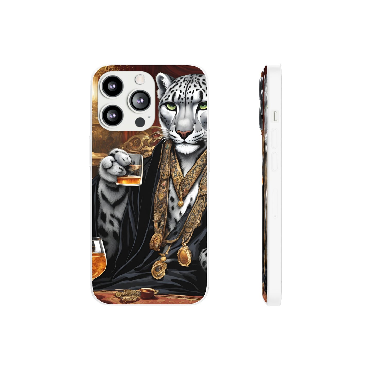Flexi Whimsical Leopard case for iPhone 15,14,13,12,11,X, Samsung Galaxy , Phone Cover, Cat Lover Gift, Gift for Him.