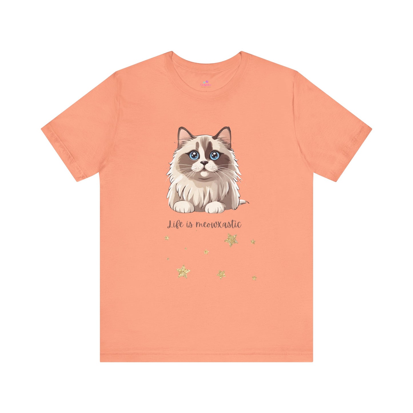 Cat T Shirt Life is Meowtastic Unisex Short Sleeve, Cat T Shirt Women, Cat T Shirt for Girls, Cat Lover T Shirt