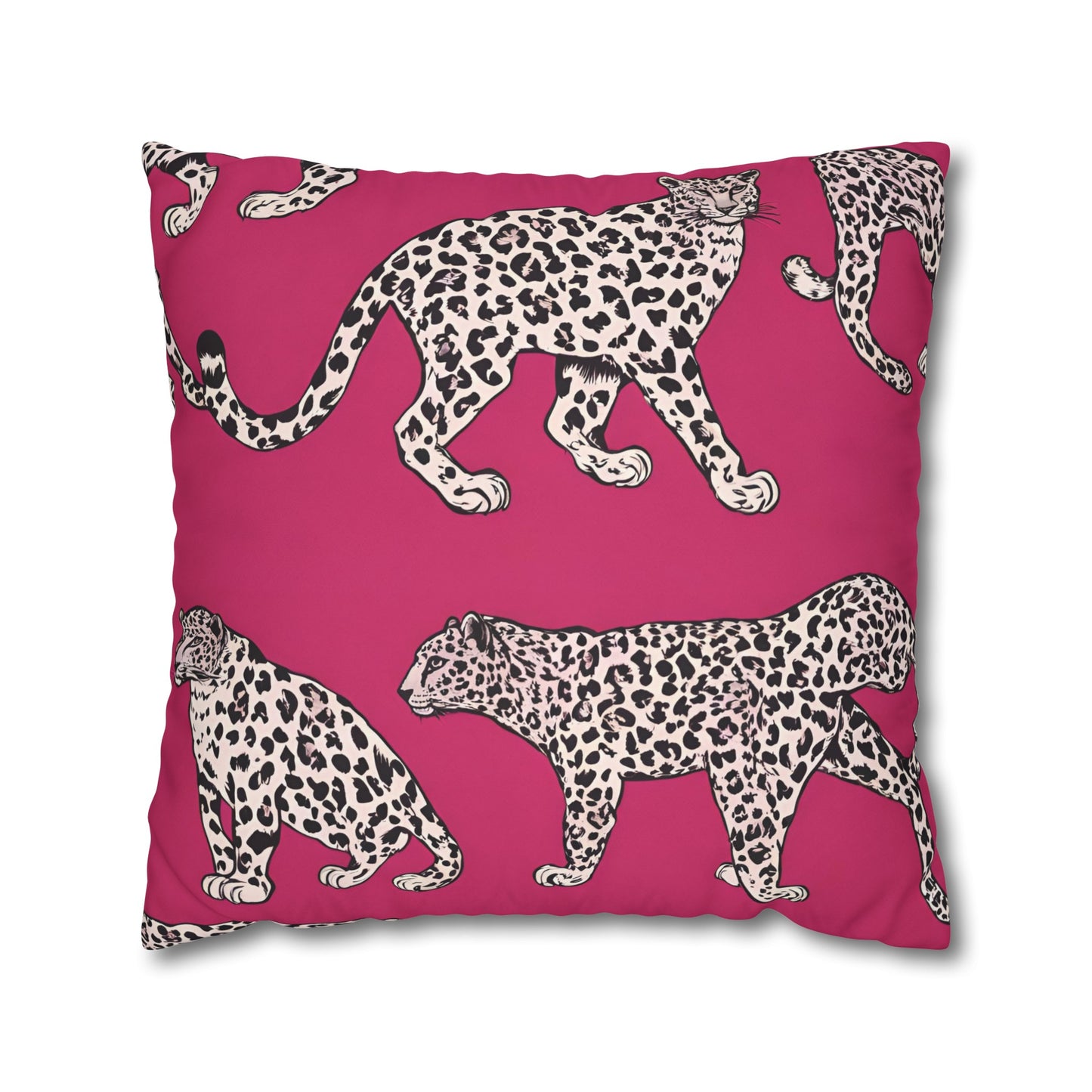 Leopard Pink Cushion Cover, Cat Lover Gift, Home Decor, Gift for Her, Gift for Mom, Birthday Gift, Animal Lover Gift
