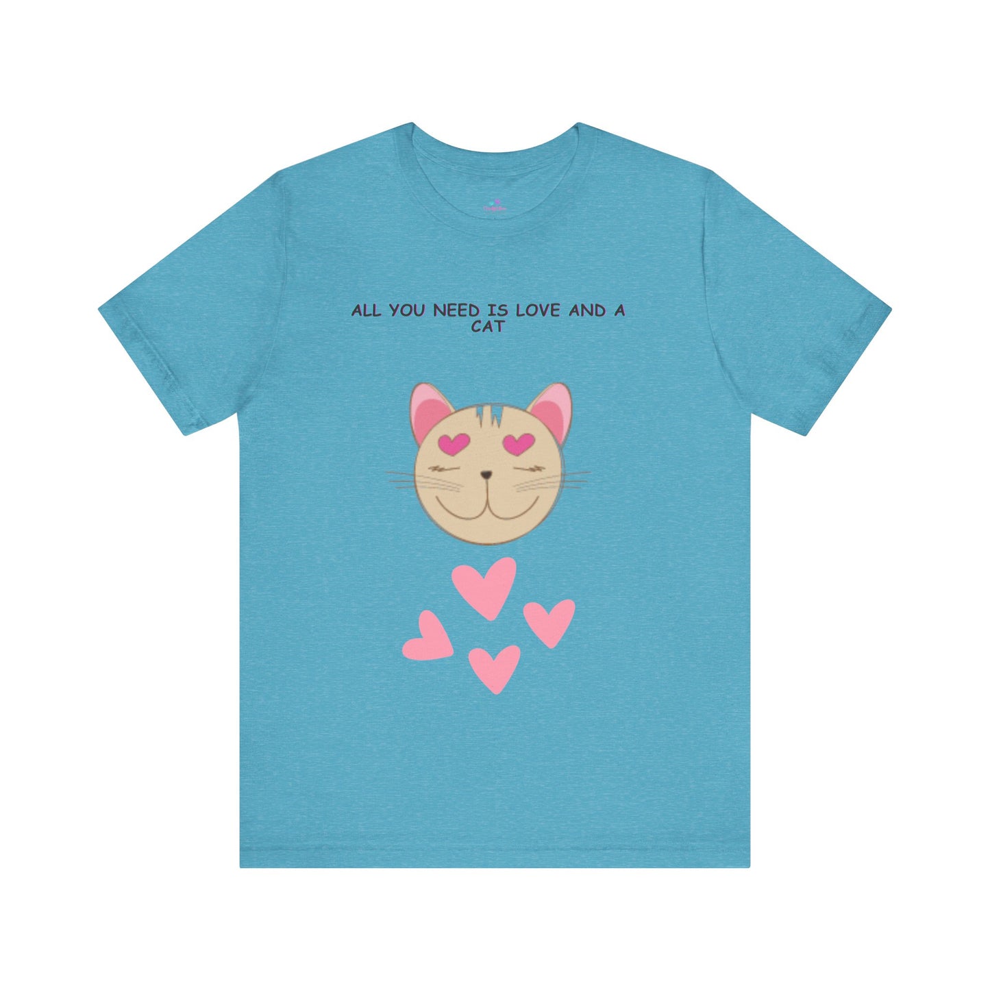 Kids Cat T-Shirt All You Need is Love & a Cat Unisex Jersey Short Sleeve