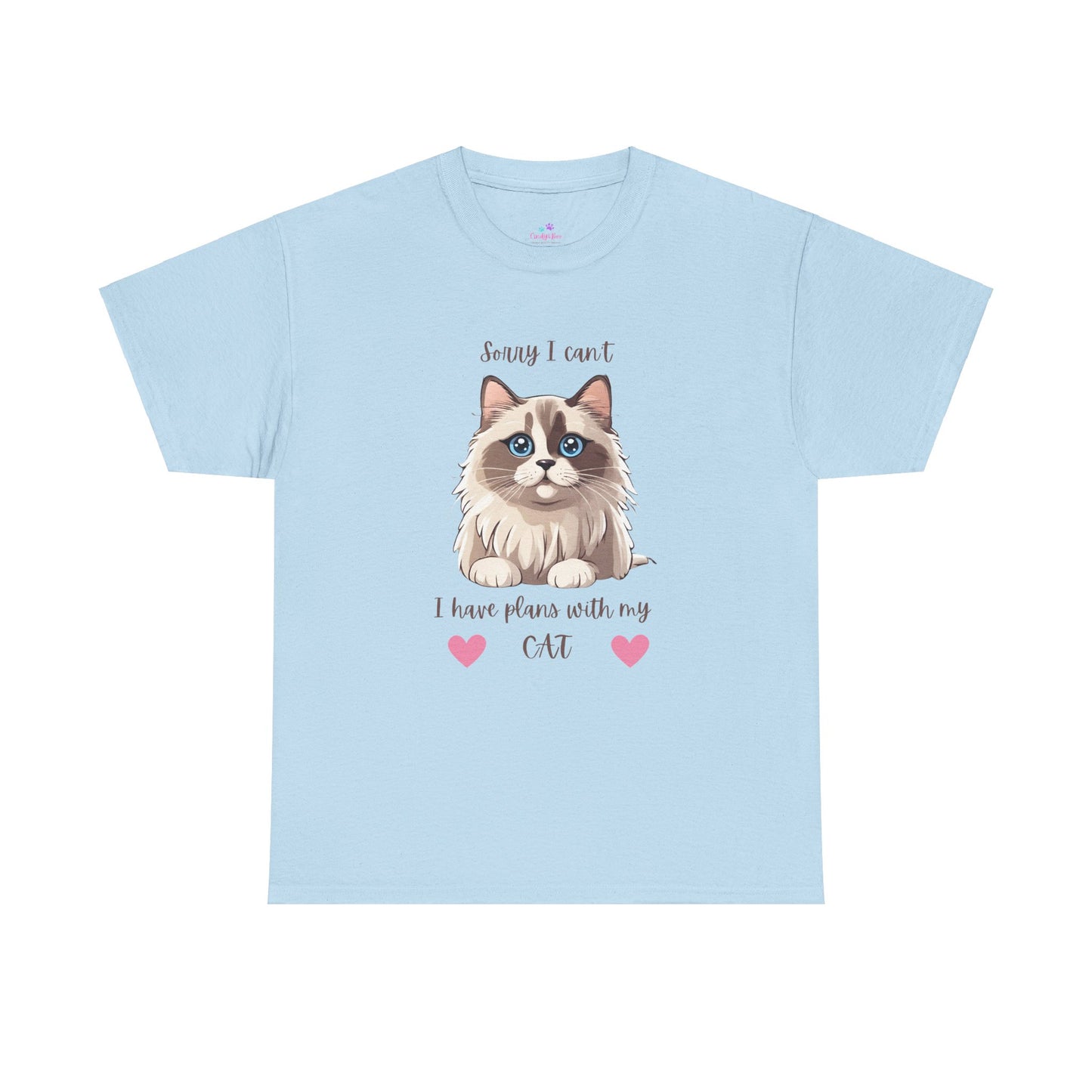 Cat T-Shirt Sorry I Can't I Have Plans With My Cat Cute Unisex Jersey Short Sleeve Tee