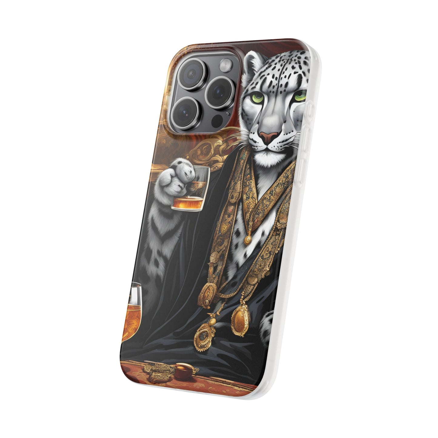 Flexi Whimsical Leopard case for iPhone 15,14,13,12,11,X, Samsung Galaxy , Phone Cover, Cat Lover Gift, Gift for Him.