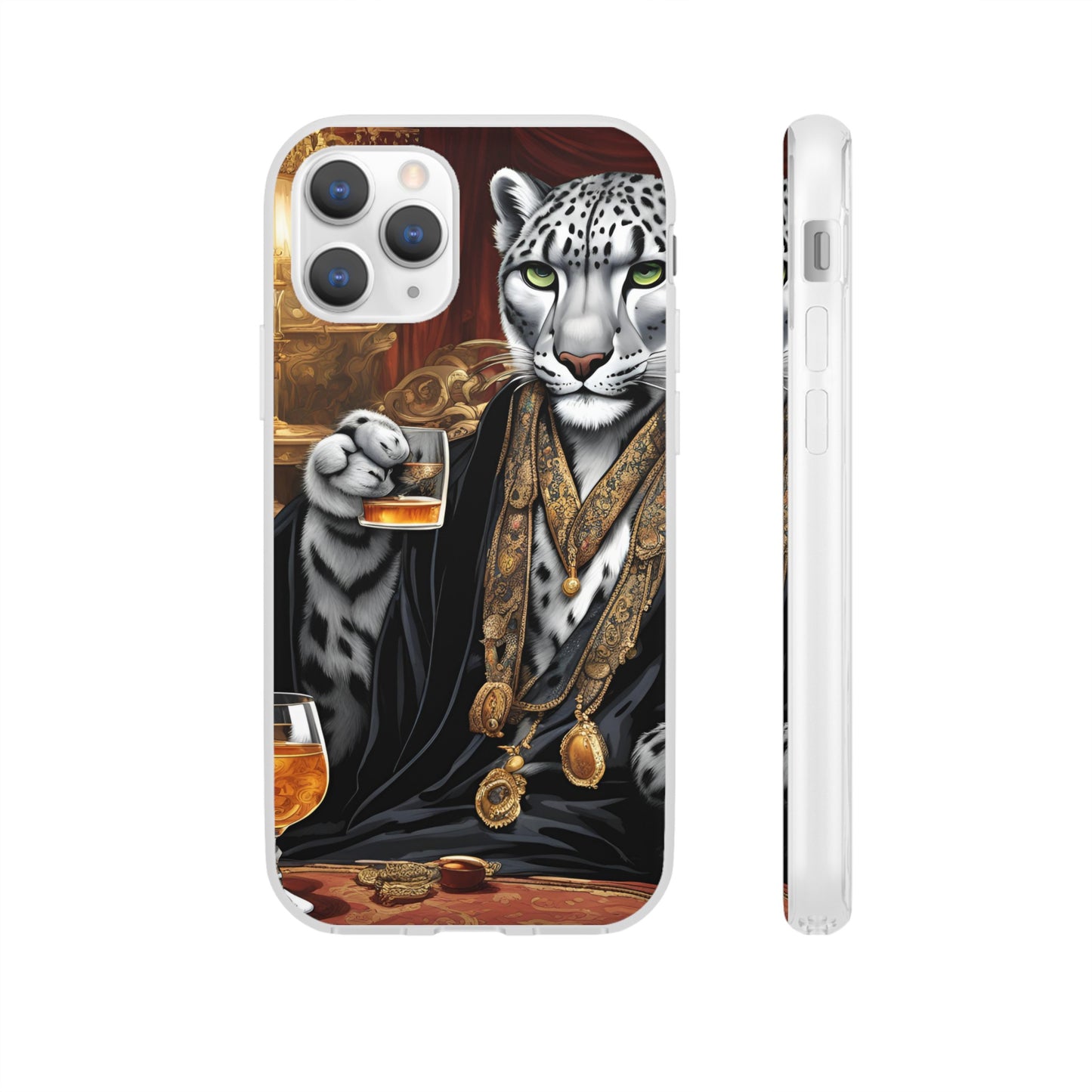 Flexi Whimsical Leopard case for iPhone 15,14,13,12,11,X, Samsung Galaxy , Phone Cover, Cat Lover Gift, Gift for Him.