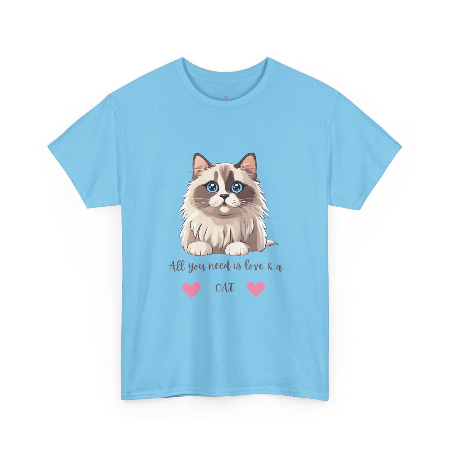 Cute Cat T-Shirt All You Need is Love & a Cat Unisex Jersey Short Sleeve Tee