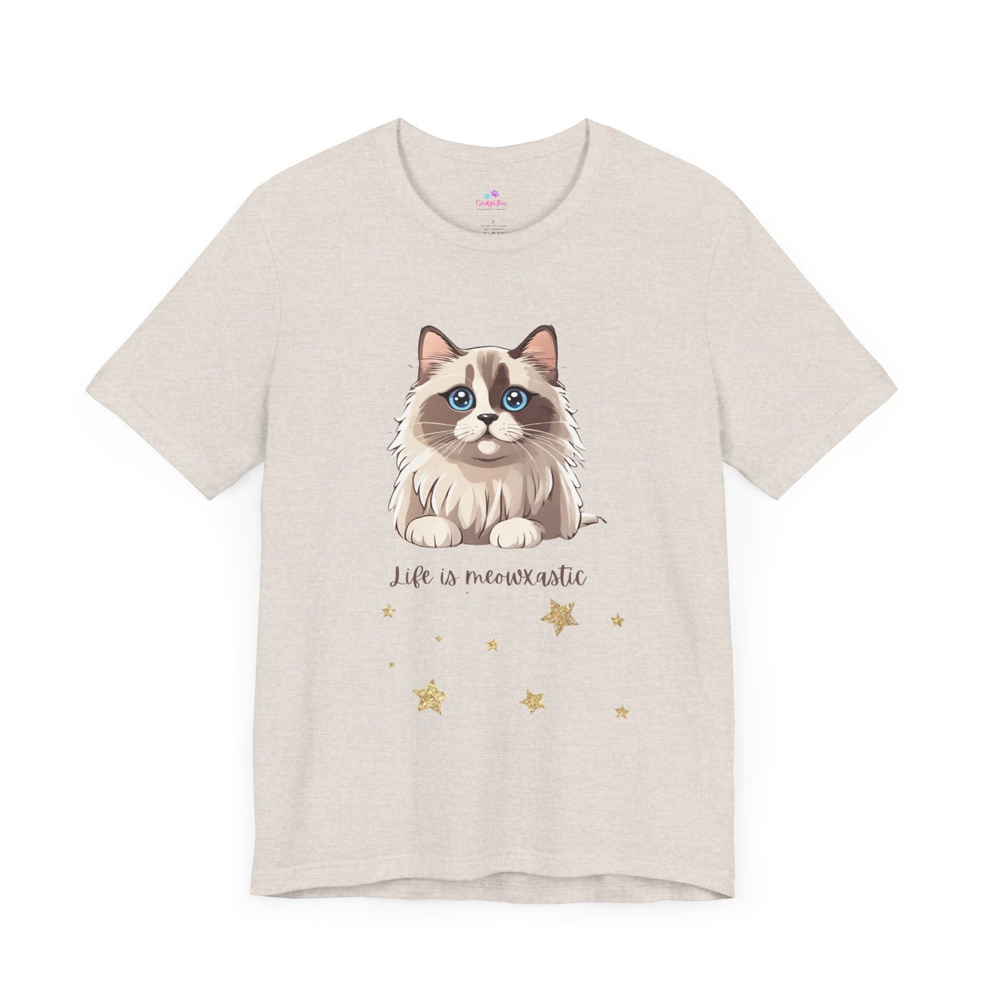 Cat T Shirt Life is Meowtastic Unisex Short Sleeve, Cat T Shirt Women, Cat T Shirt for Girls, Cat Lover T Shirt