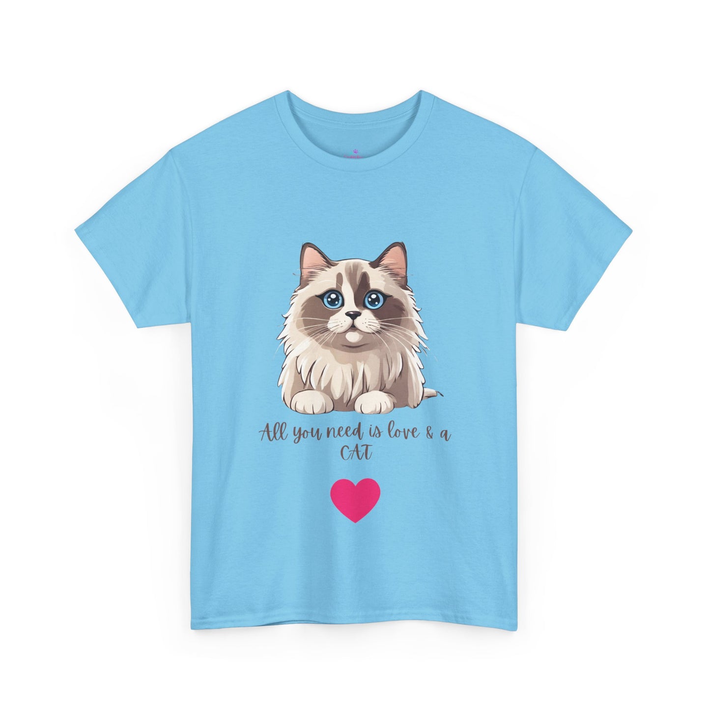 Cat T-Shirt All You Need is Love and a Cat Ragdoll Unisex Jersey Short Sleeve Tee Cat Funny Cat Love Kitten Kids Tee Animal Lover Gift