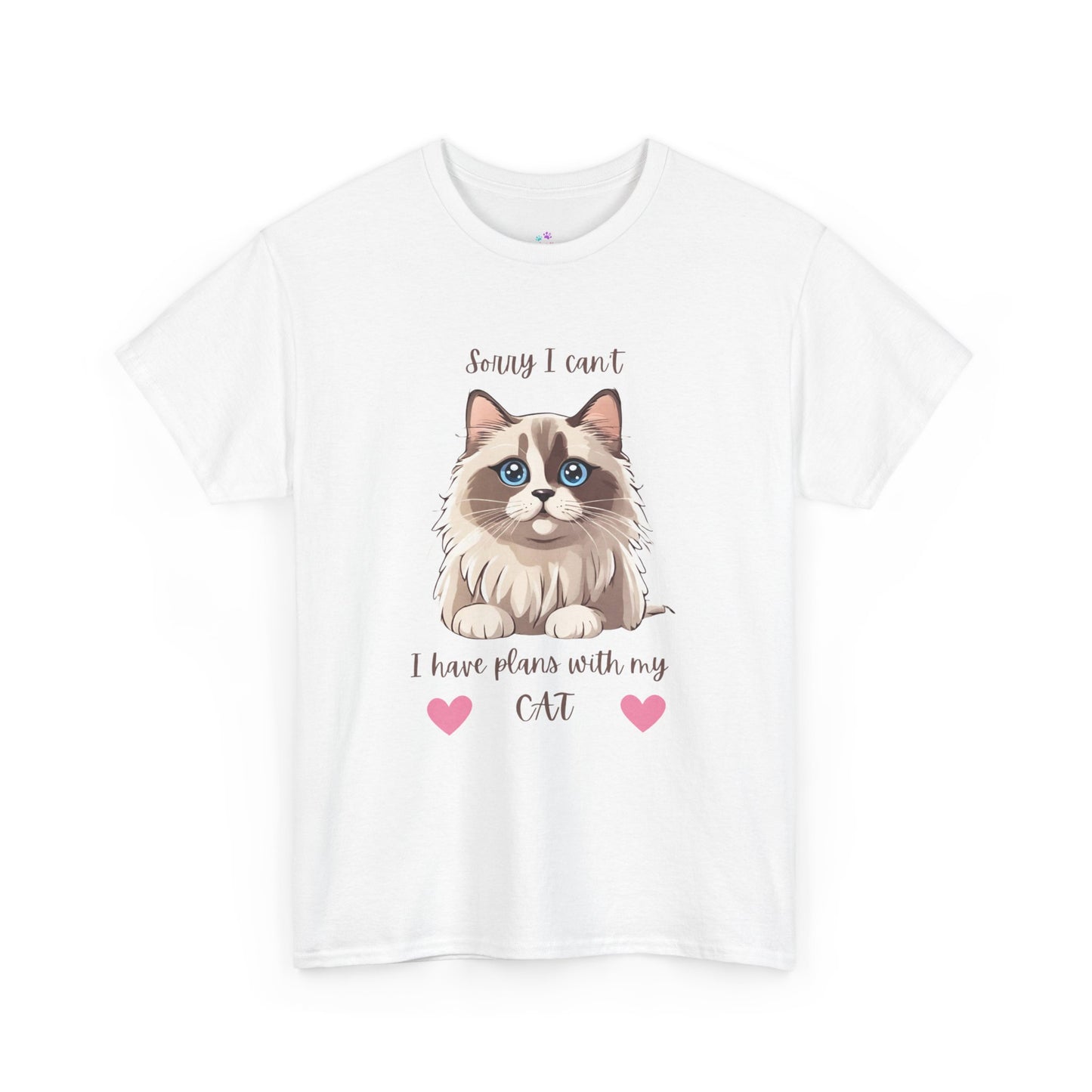 Cat T-Shirt Sorry I Can't I Have Plans With My Cat Cute Unisex Jersey Short Sleeve Tee