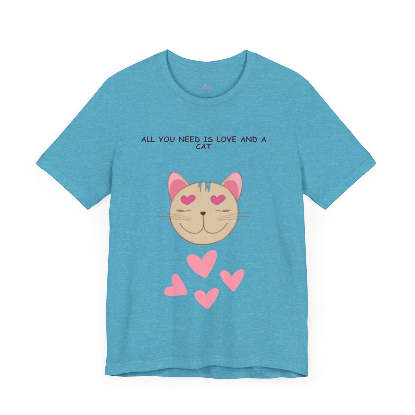 Kids Cat T-Shirt All You Need is Love & a Cat Unisex Jersey Short Sleeve