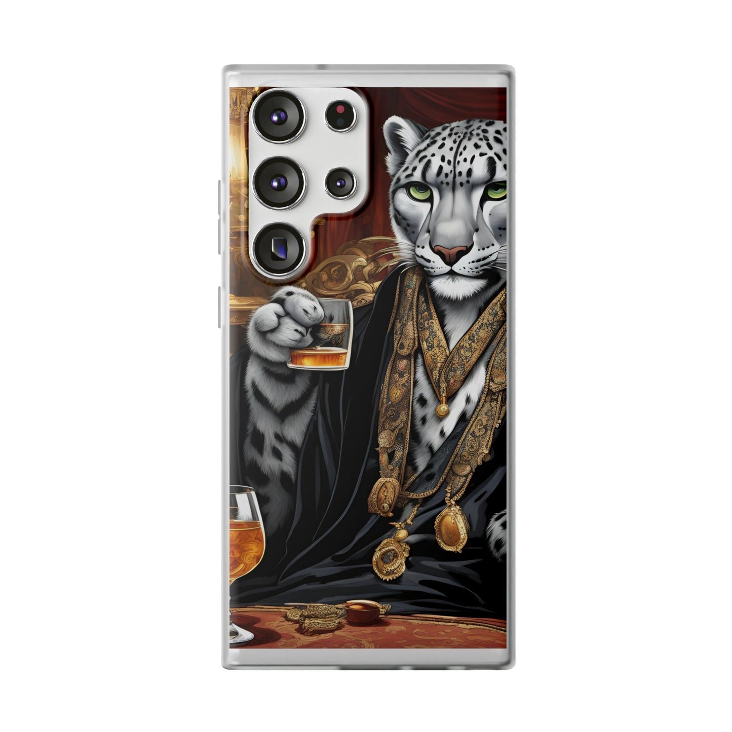 Flexi Whimsical Leopard case for iPhone 15,14,13,12,11,X, Samsung Galaxy , Phone Cover, Cat Lover Gift, Gift for Him.