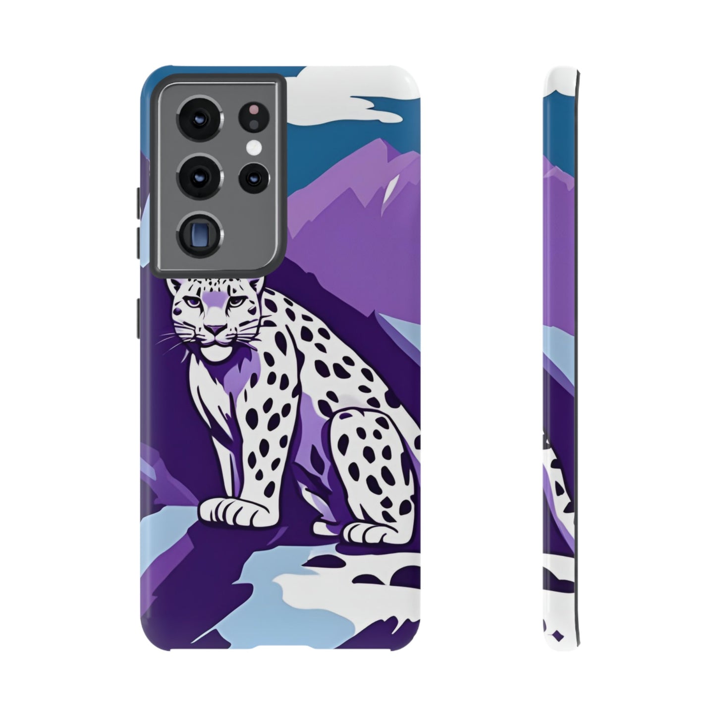 Hard Protective Phone Case,Whimsical Snow Leopard Phone Case, Cat Lover Gift, Gift for her , Gift for him,Gift for Mom, Gift for Dad