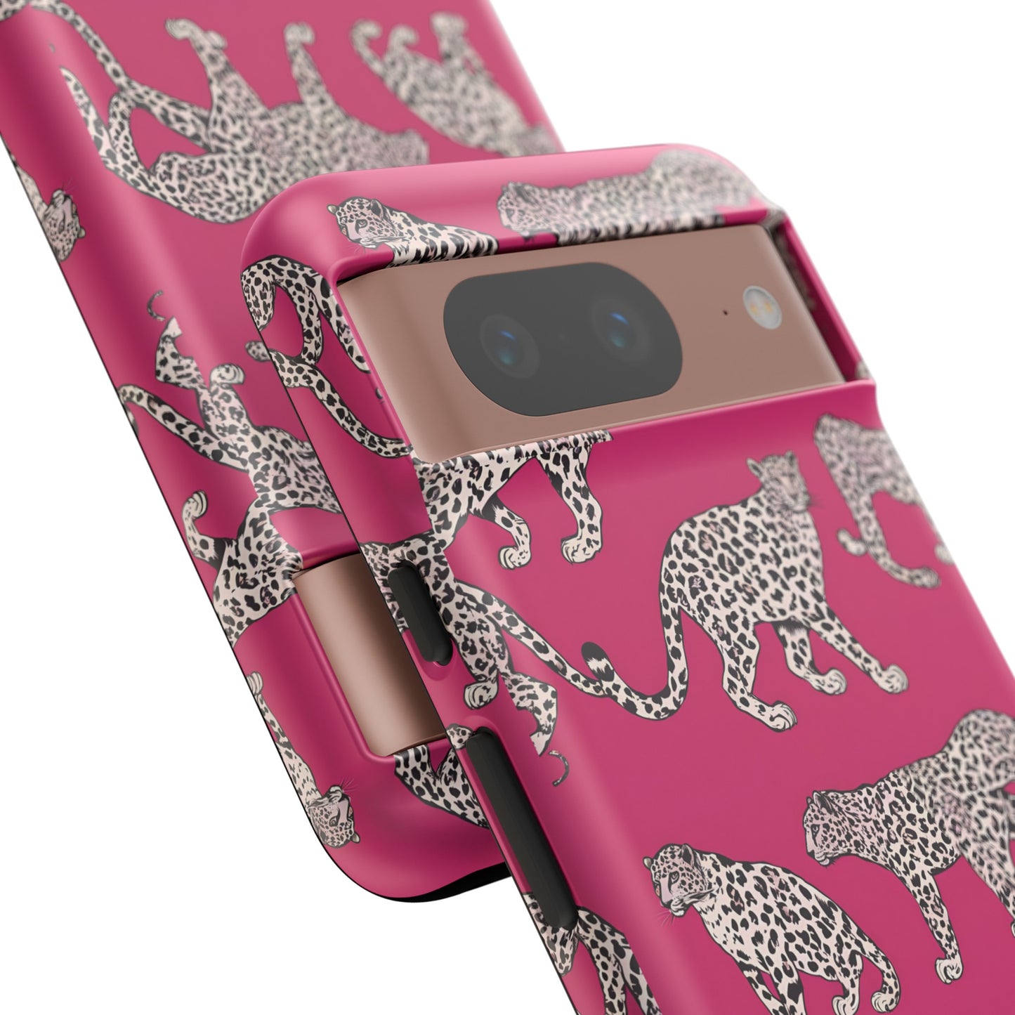 Leopard Pink Hard Phone Case for iPhone, 15, 14,13,12,11,X Google Pixel, Samsung Galaxy Phone. Cat Lover Gift, Gift for Her.