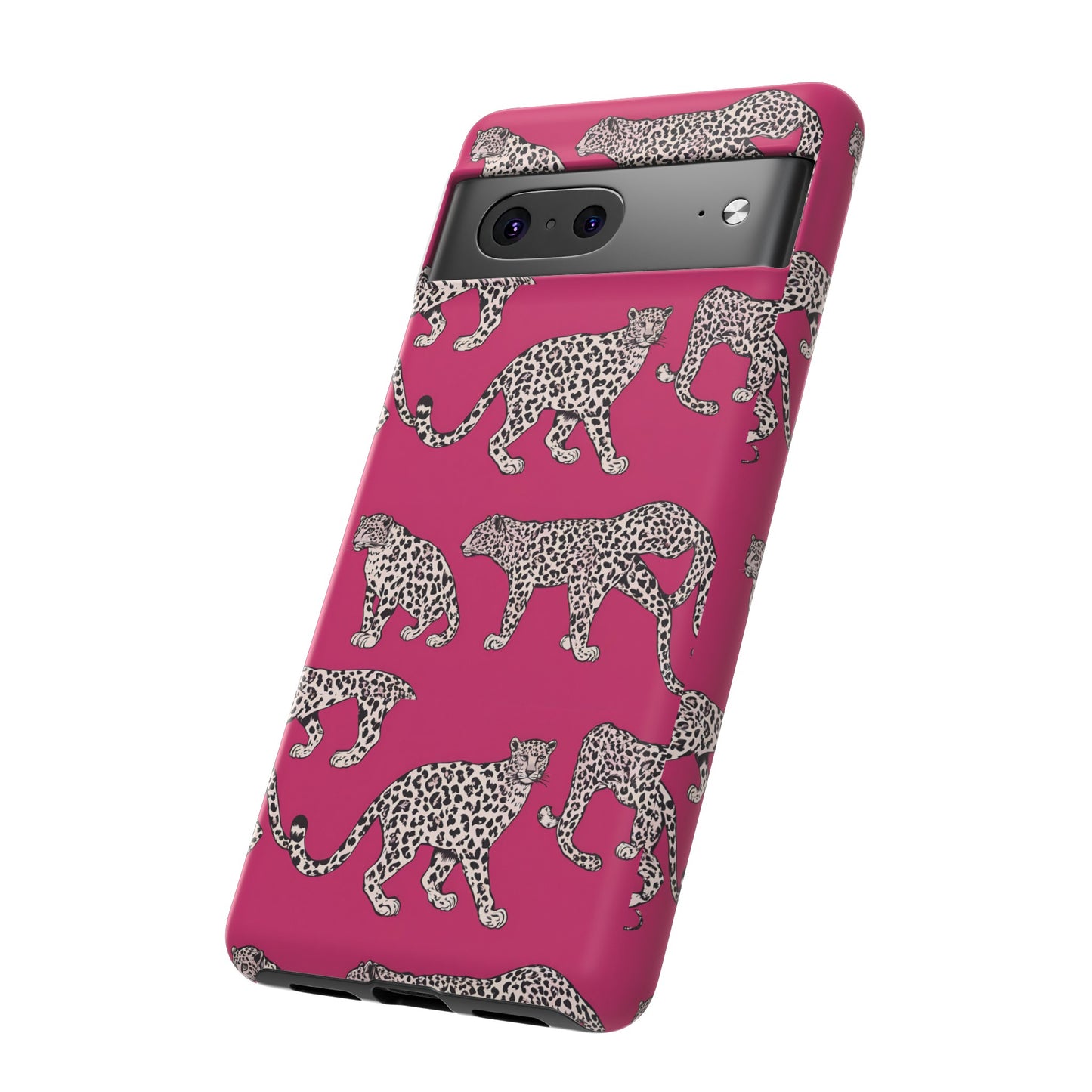 Leopard Pink Hard Phone Case for iPhone, 15, 14,13,12,11,X Google Pixel, Samsung Galaxy Phone. Cat Lover Gift, Gift for Her.