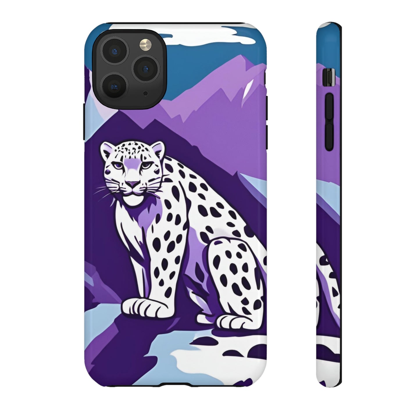 Hard Protective Phone Case,Whimsical Snow Leopard Phone Case, Cat Lover Gift, Gift for her , Gift for him,Gift for Mom, Gift for Dad